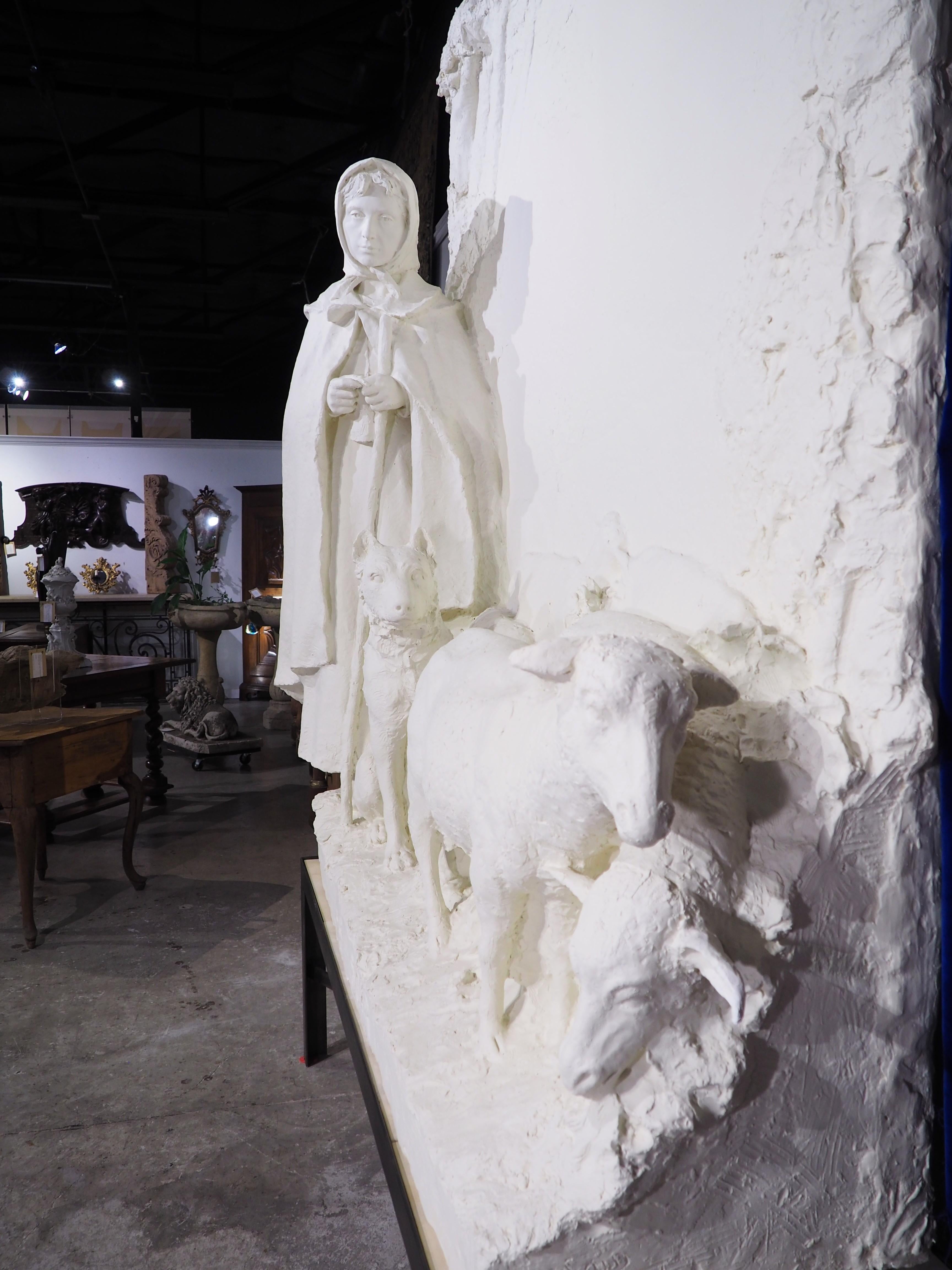 Rare Large Scale Plaster Sculpture “Le Soir” from Loriol-du-Comtat, France, 1914 For Sale 10