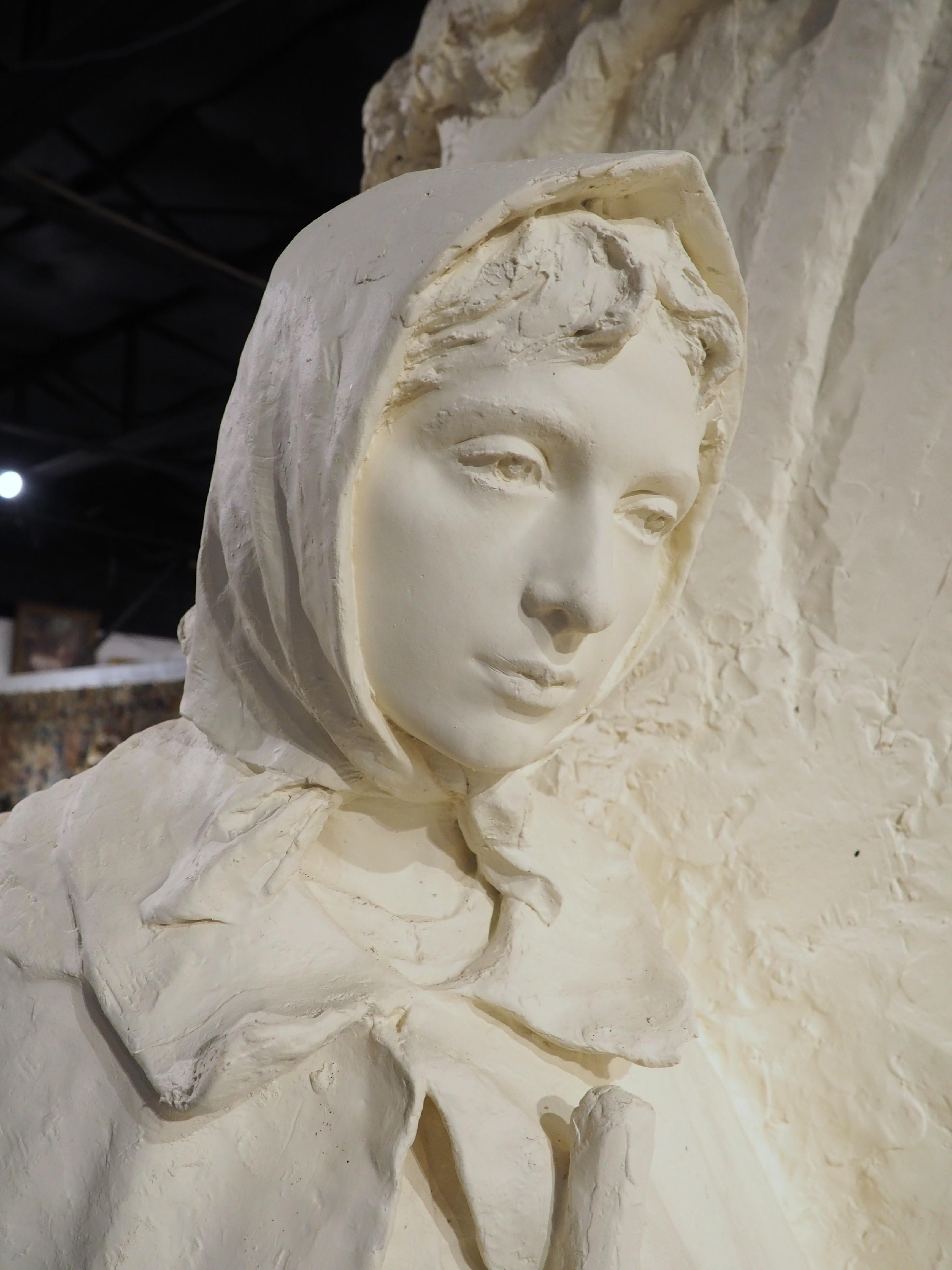 Plâtre Rare sculpture pastorale en plâtre de Loriol-du-Comtat, France, 1914 en vente