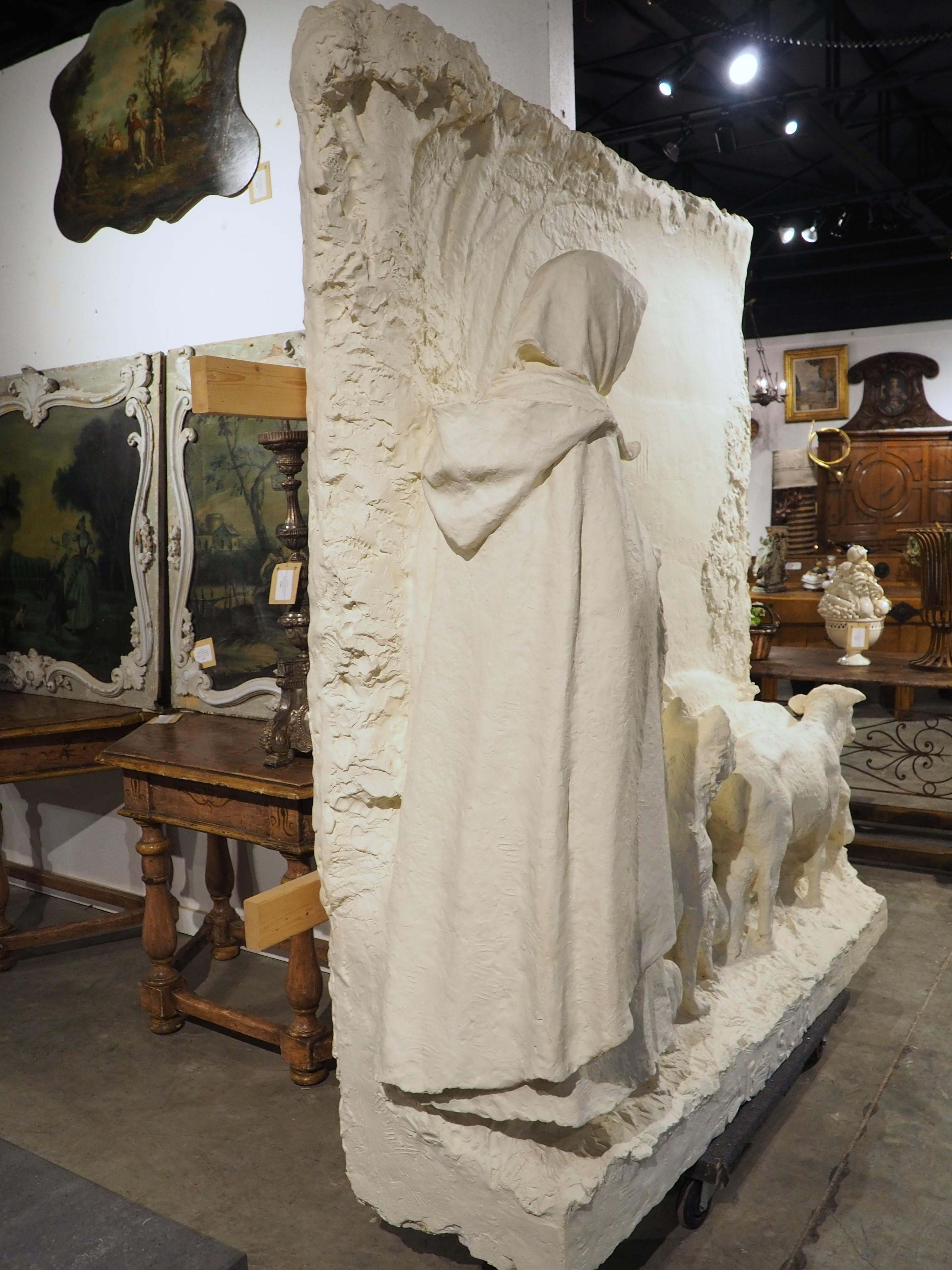 Rare sculpture pastorale en plâtre de Loriol-du-Comtat, France, 1914 en vente 1