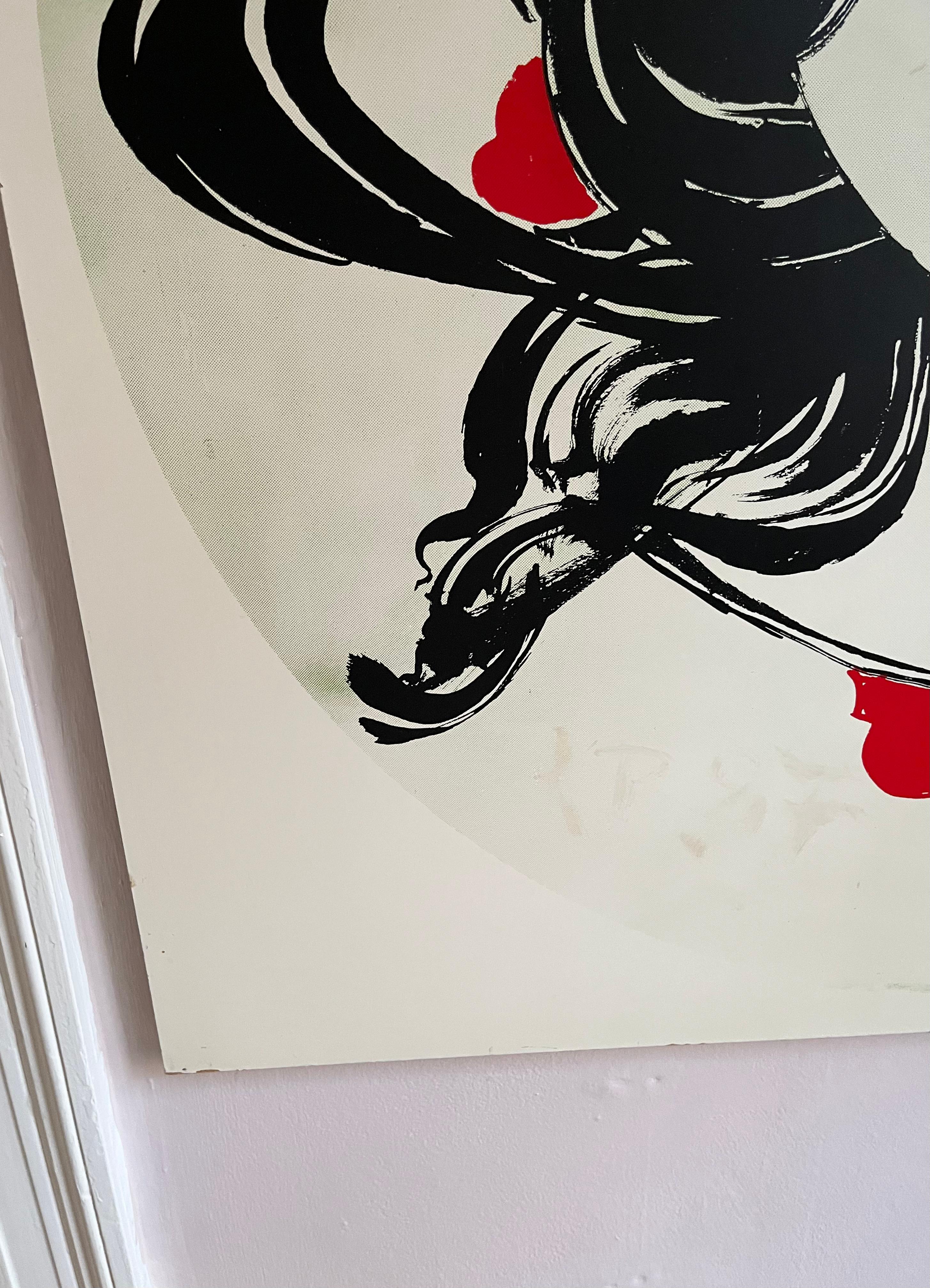 Rare large scale silk screen print mounted on wood by Danish Bjørn Wiinblad For Sale 4