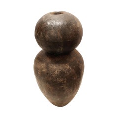 Rare Large Sculpture - Vessel Made of Hammered Metal