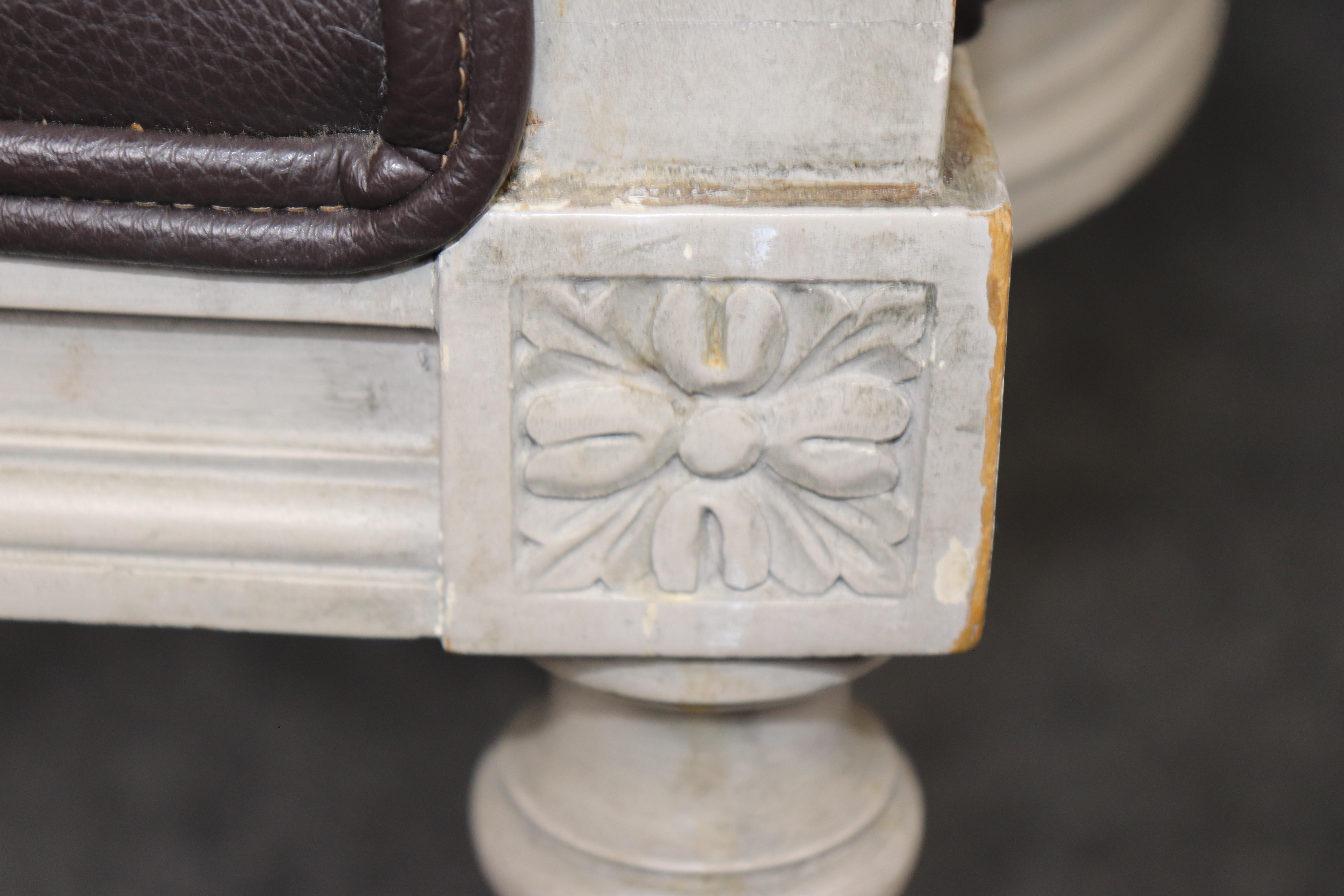 Rare Large Set of 10 Distressed Maison Jansen Style Painted Dining Chairs For Sale 9