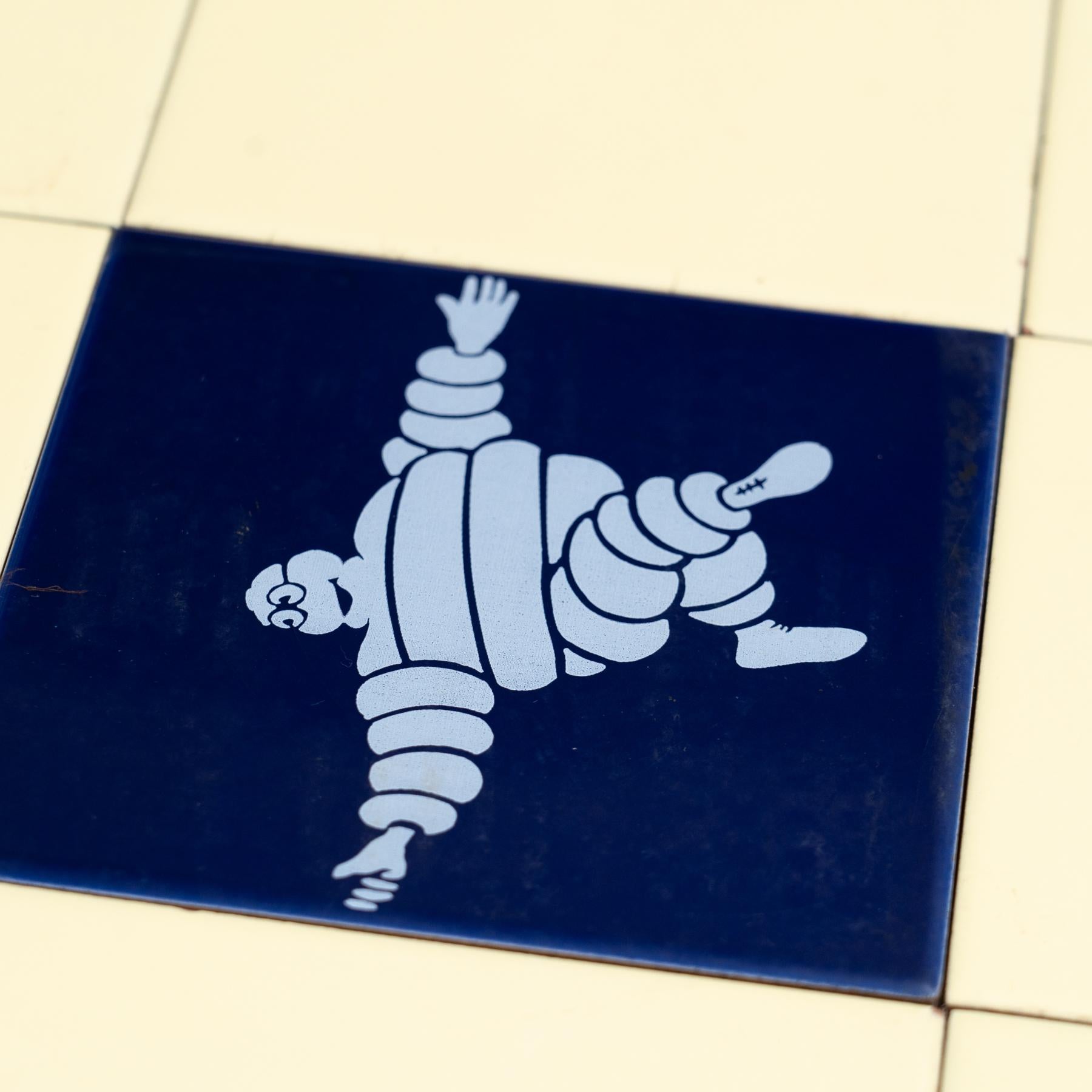 Rare Large Set of Vintage Michelin Man Tiles, circa 1960 For Sale 3