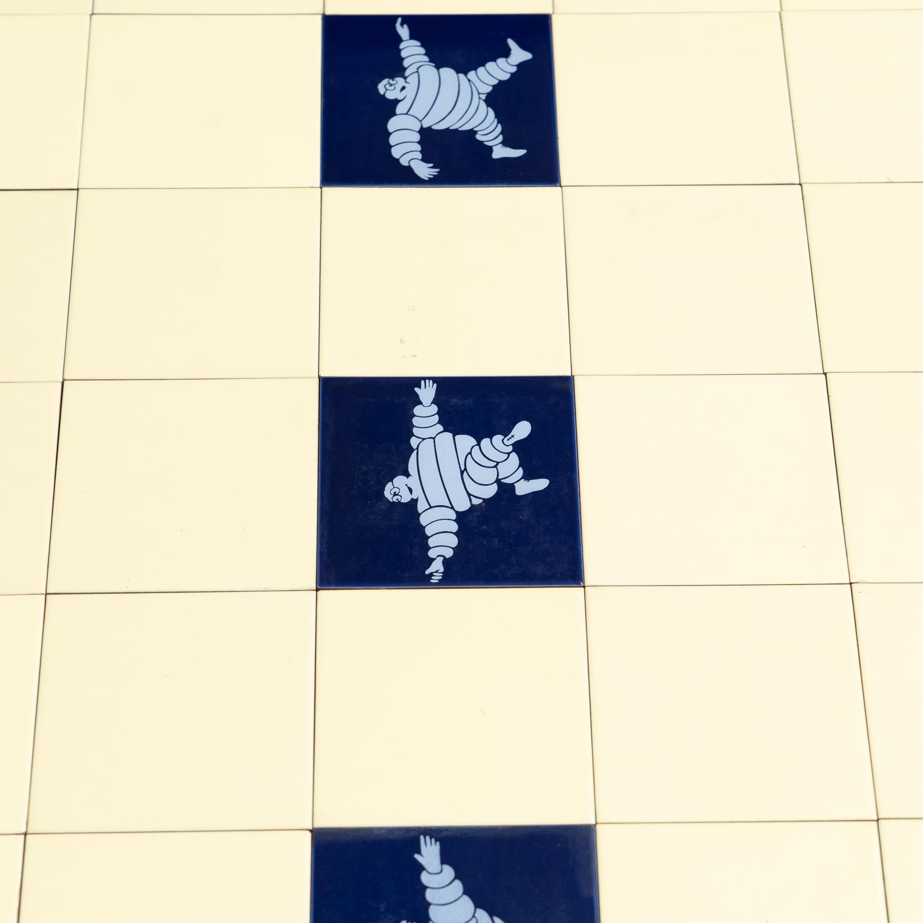 Rare Large Set of Vintage Michelin Man Tiles, circa 1960 For Sale 4