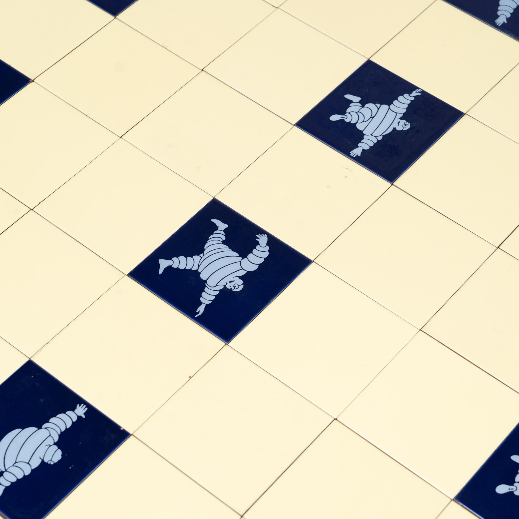 Rare Large Set of Vintage Michelin Man Tiles, circa 1960 For Sale 5