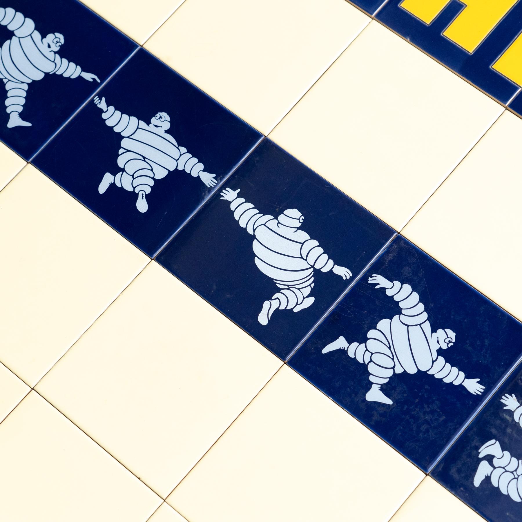 Rare Large Set of Vintage Michelin Man Tiles, circa 1960 6