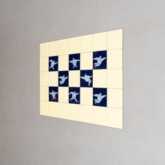 Rare Large Set of Vintage Michelin Man Tiles, circa 1960