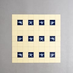 Rare Large Set of Vintage Michelin Man Tiles, circa 1960