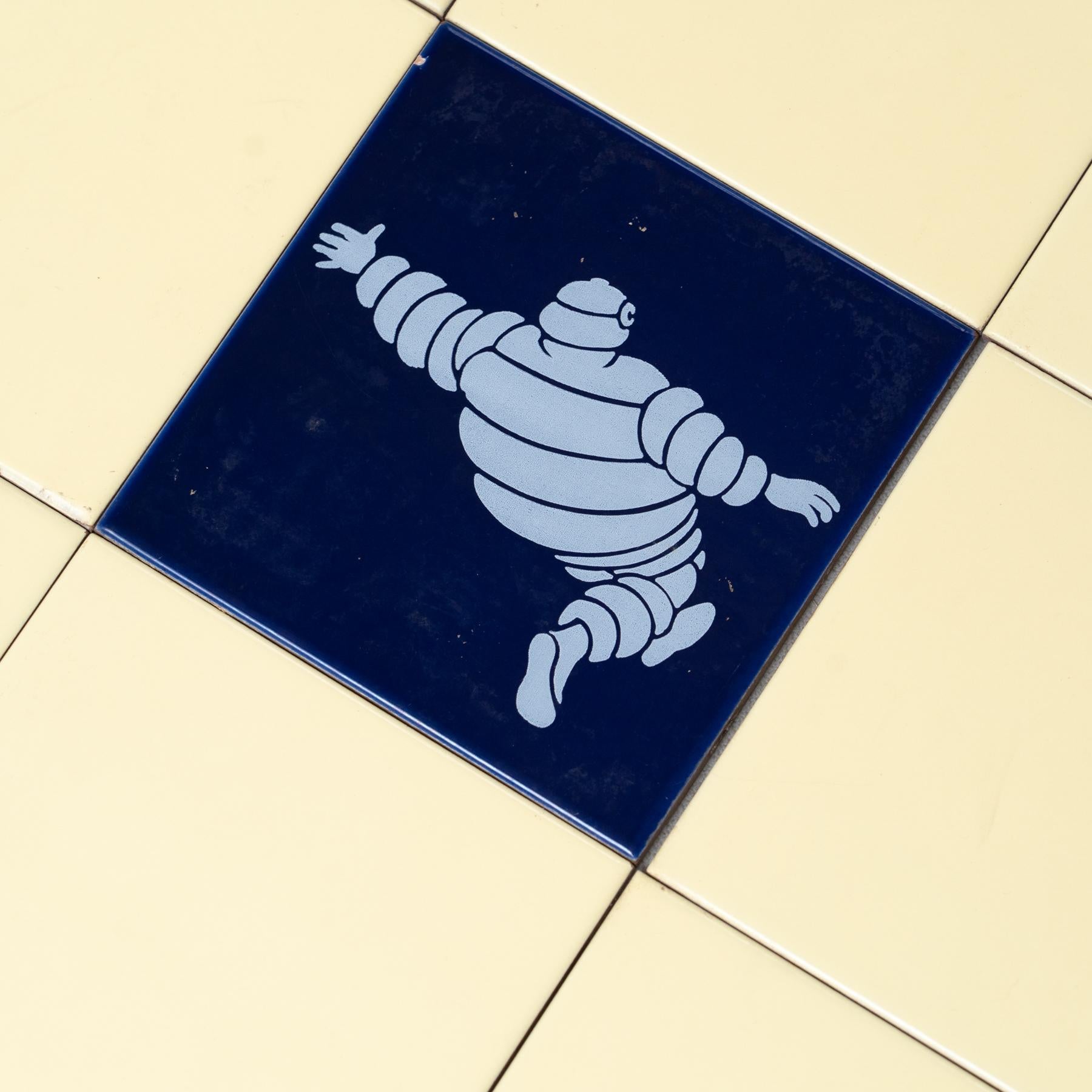 Spanish Rare Large Set of Vintage Michelin Man Tiles, circa 1960 For Sale
