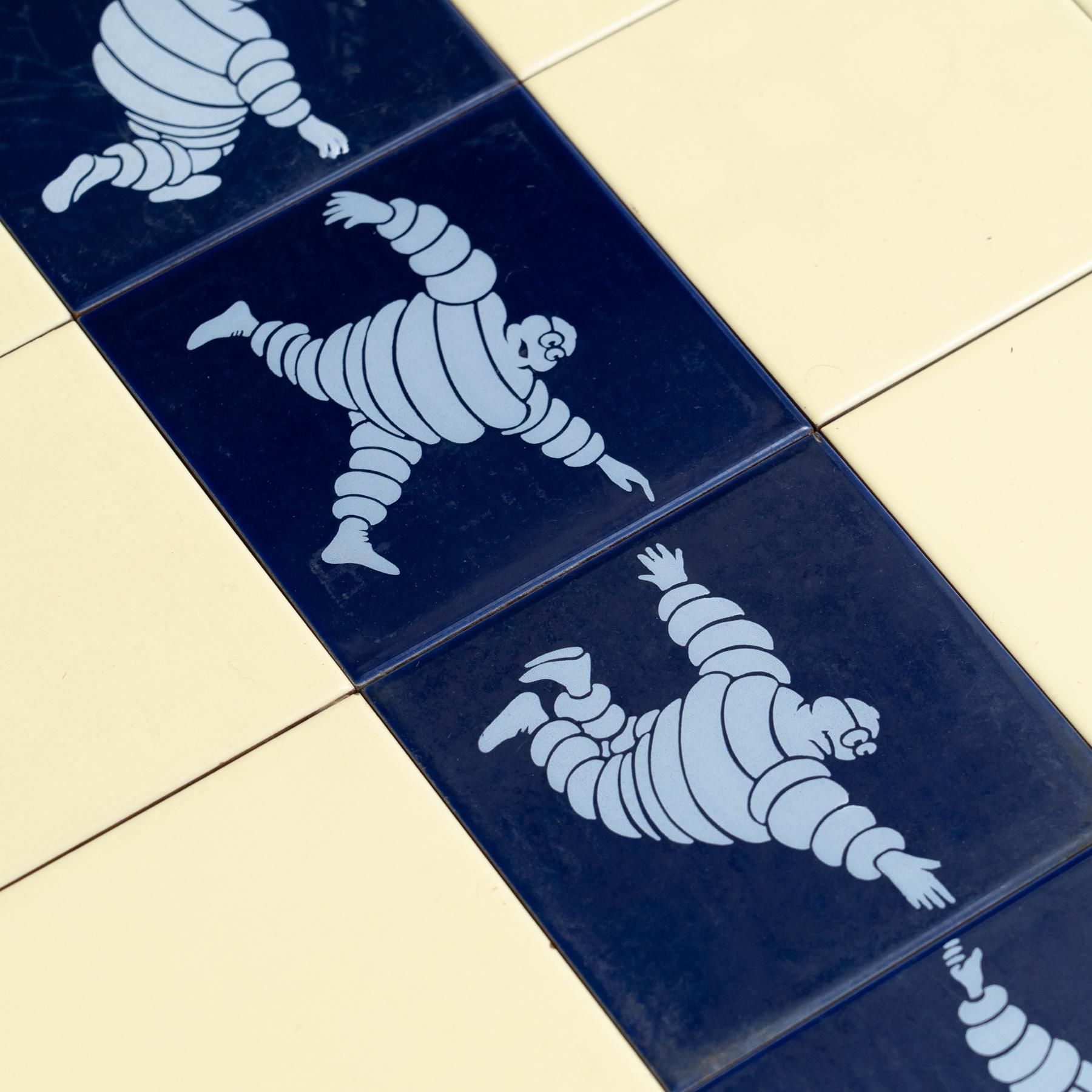 Rare Large Set of Vintage Michelin Man Tiles, circa 1960 In Good Condition In Barcelona, Barcelona