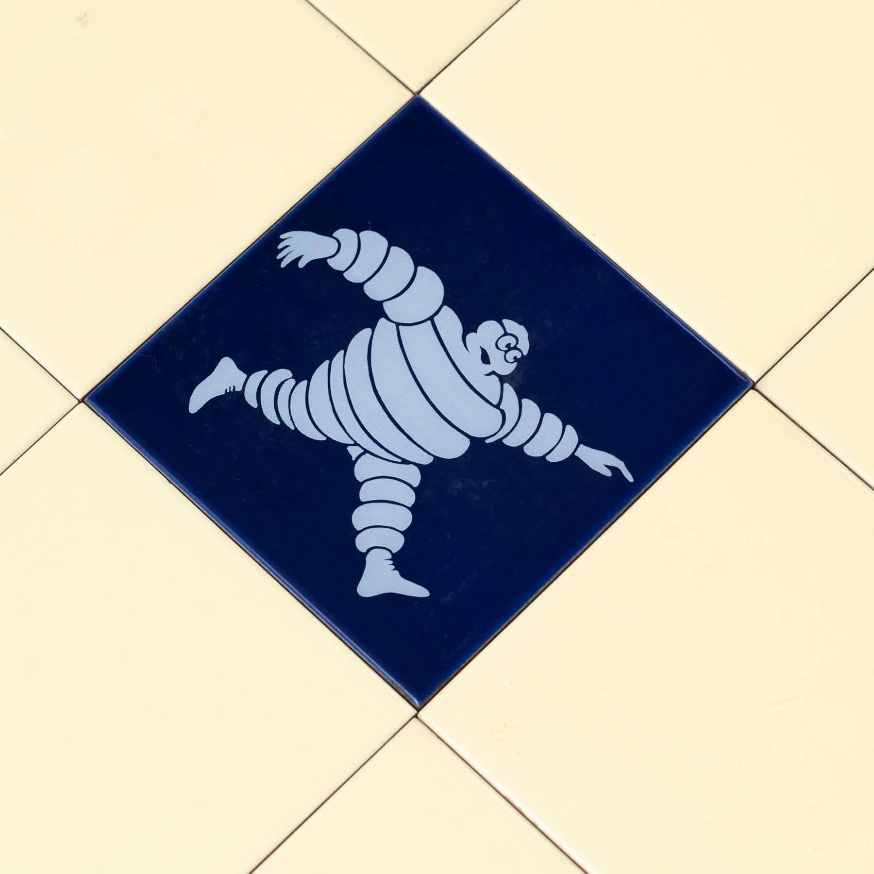 Rare Large Set of Vintage Michelin Man Tiles, circa 1960 In Good Condition For Sale In Barcelona, ES