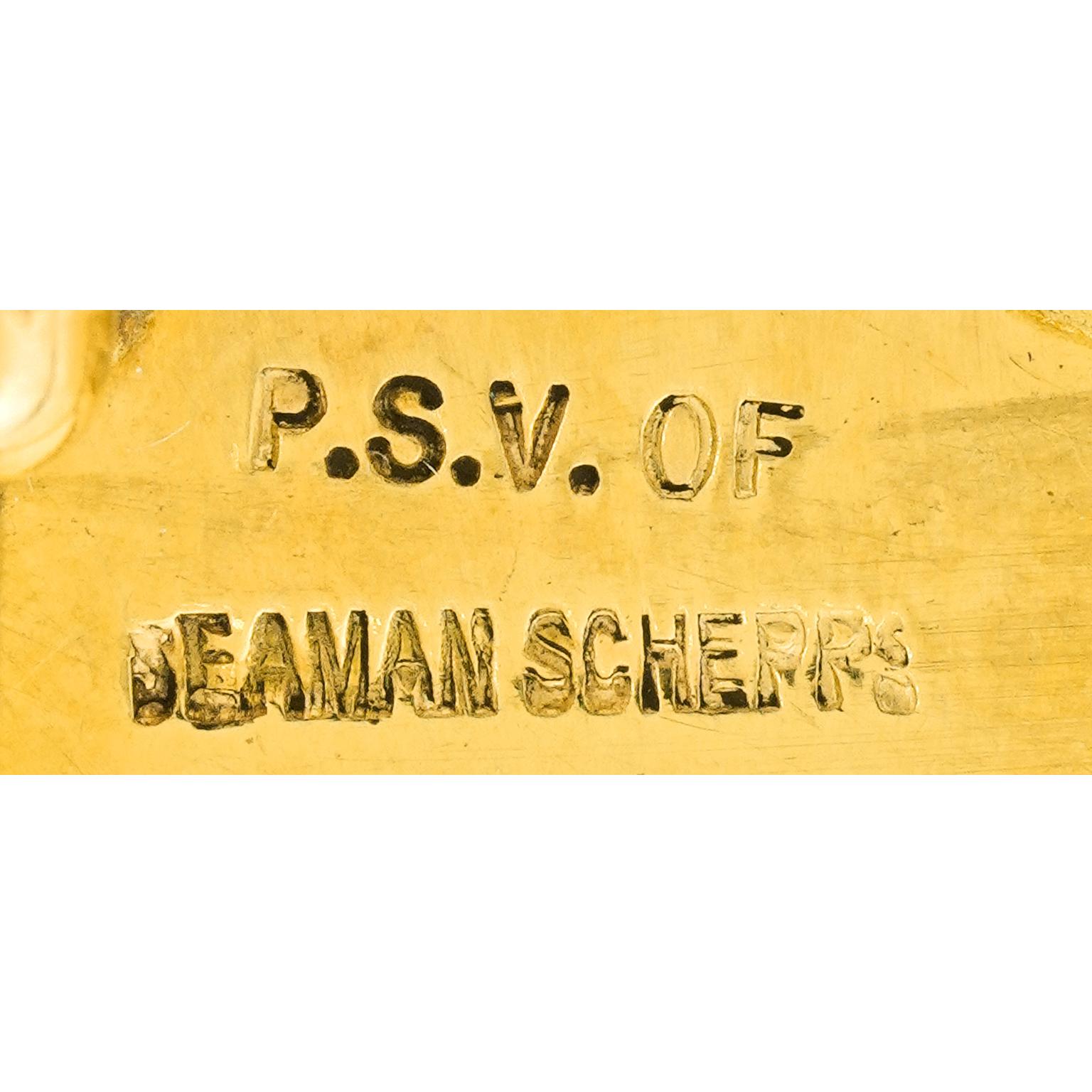 da uomo o donna Rara grande spilla Seaman Schepps degli anni '70 montata con oro e zaffiri in vendita