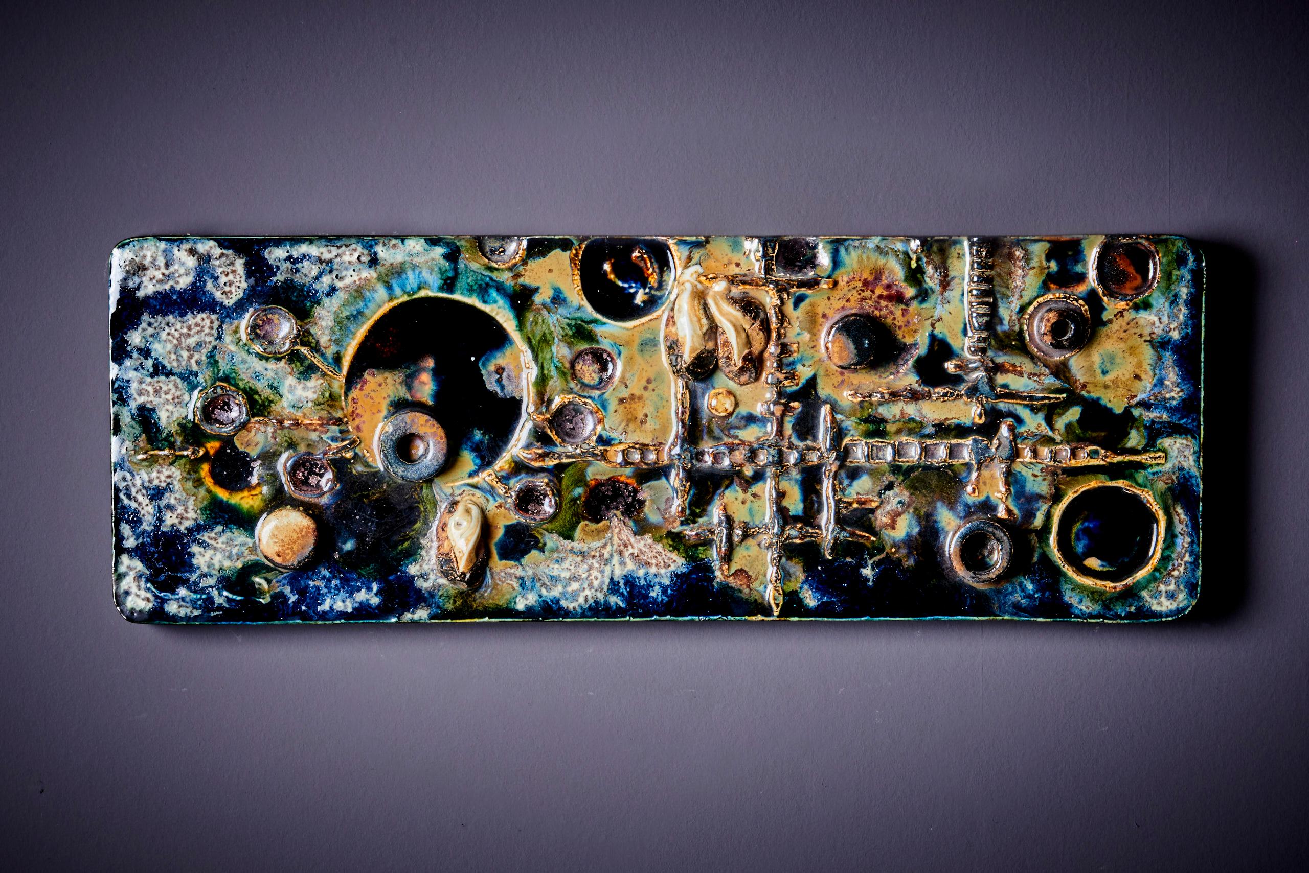 raro panel de cerámica mural grande firmado por Schaeffenacker en venta 2