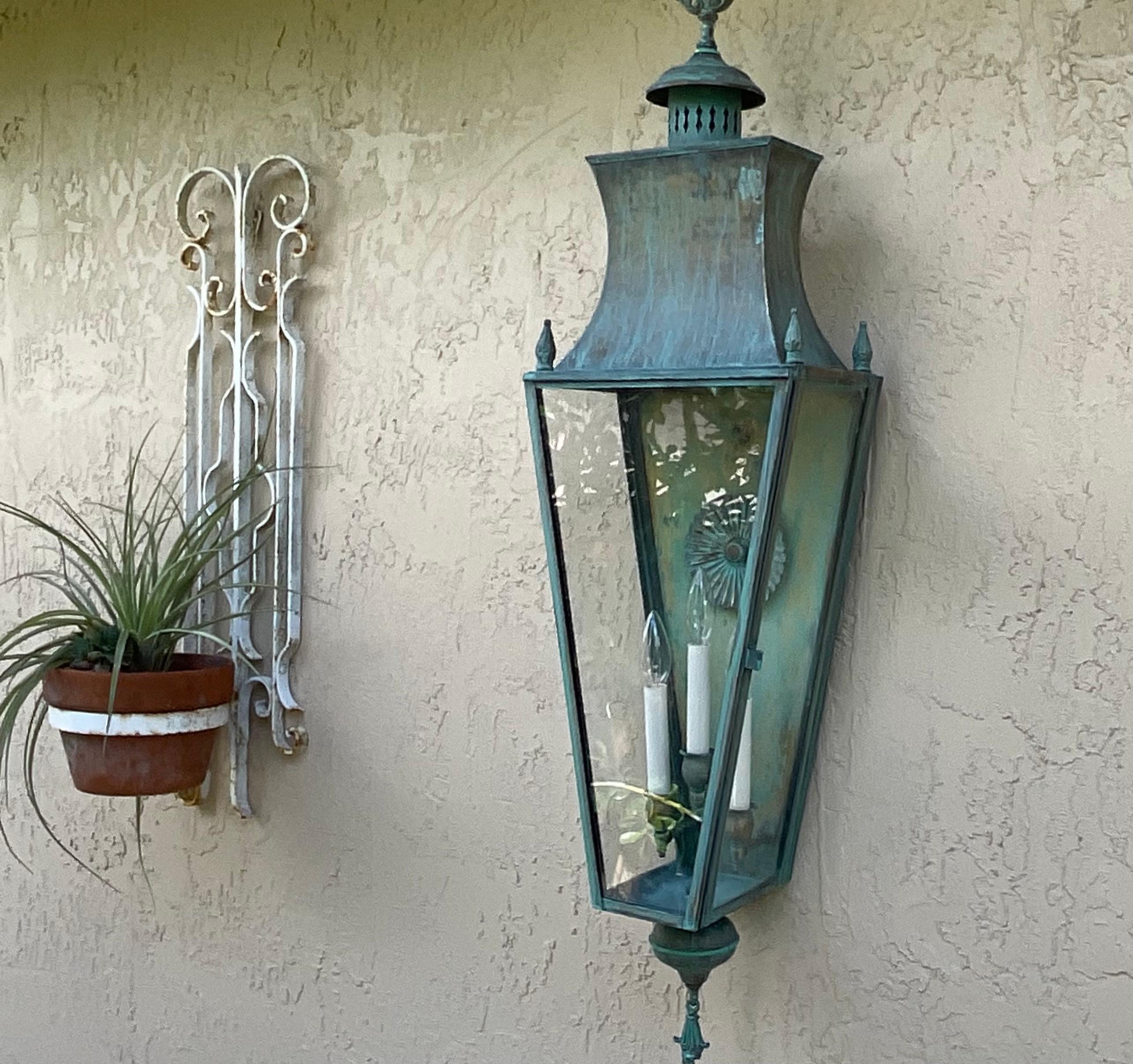 RARO Farol de Pared Único Vintage de Latón Macizo Estadounidense en venta