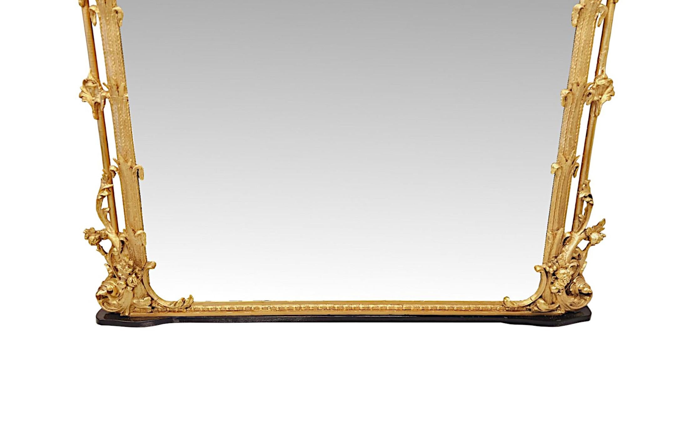 Rare Large Size 19th Century Castle or Country House Overmantel Mirror For Sale 5