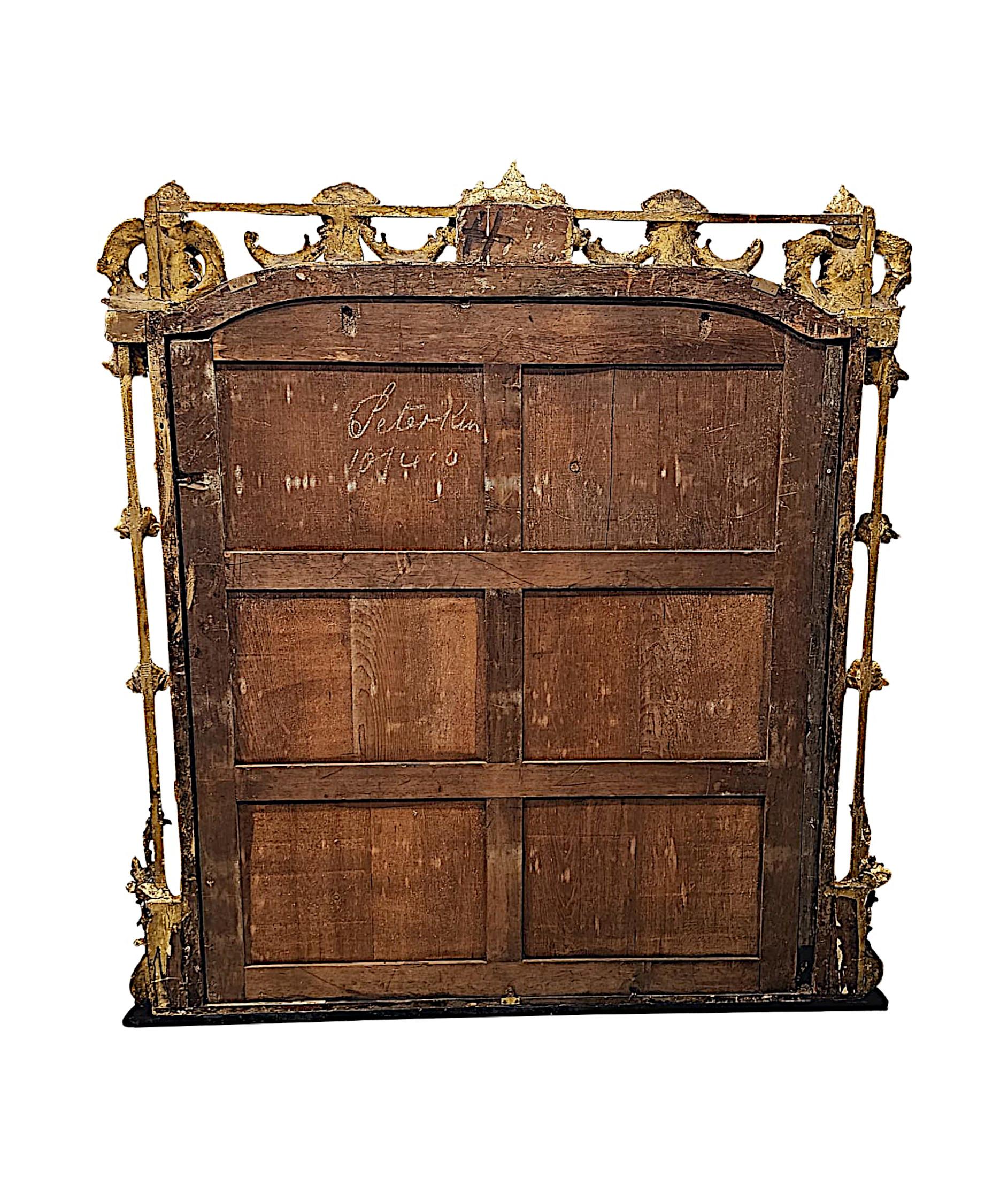 Rare Large Size 19th Century Castle or Country House Overmantel Mirror For Sale 6