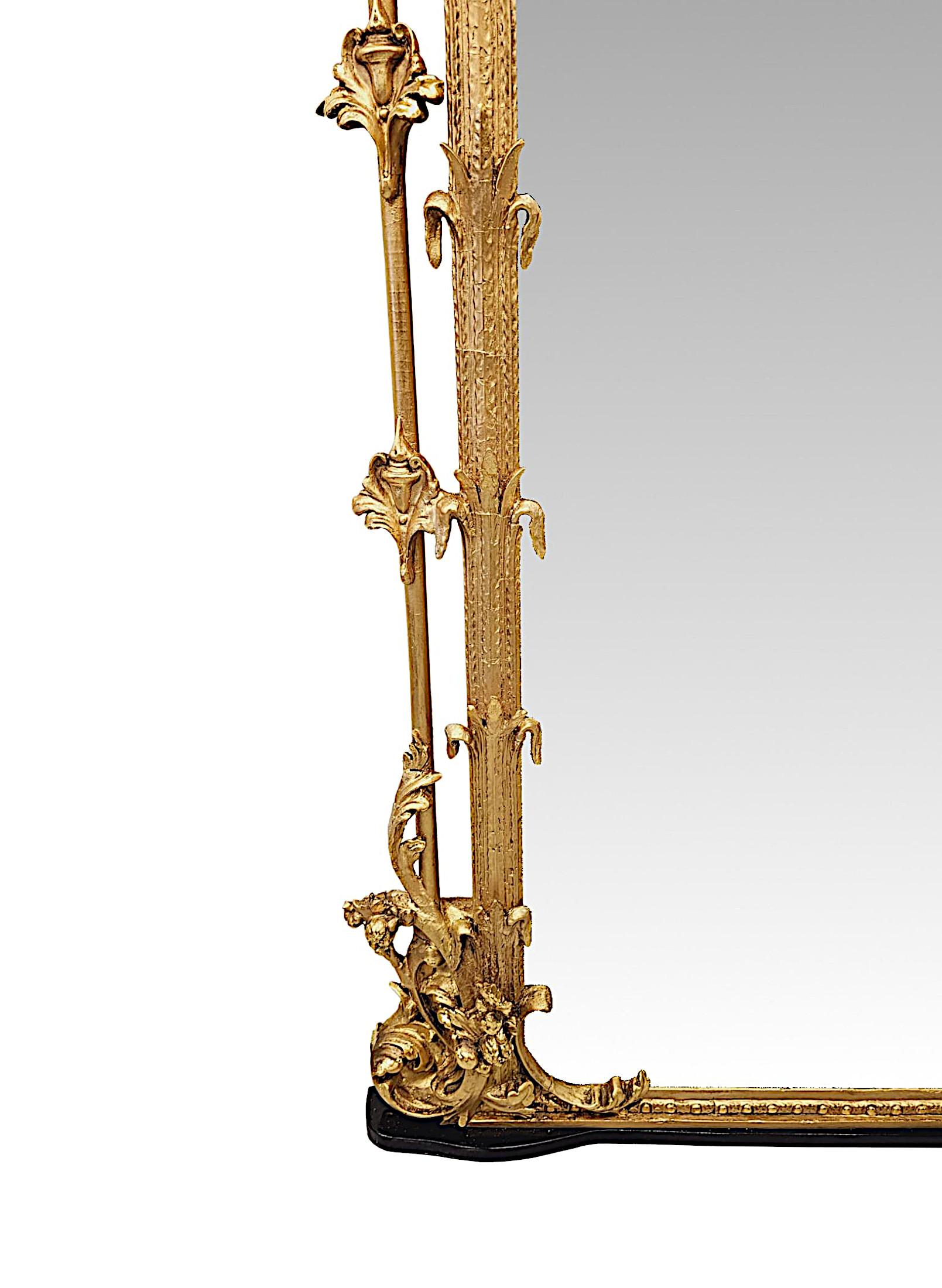 Rare Large Size 19th Century Castle or Country House Overmantel Mirror For Sale 4
