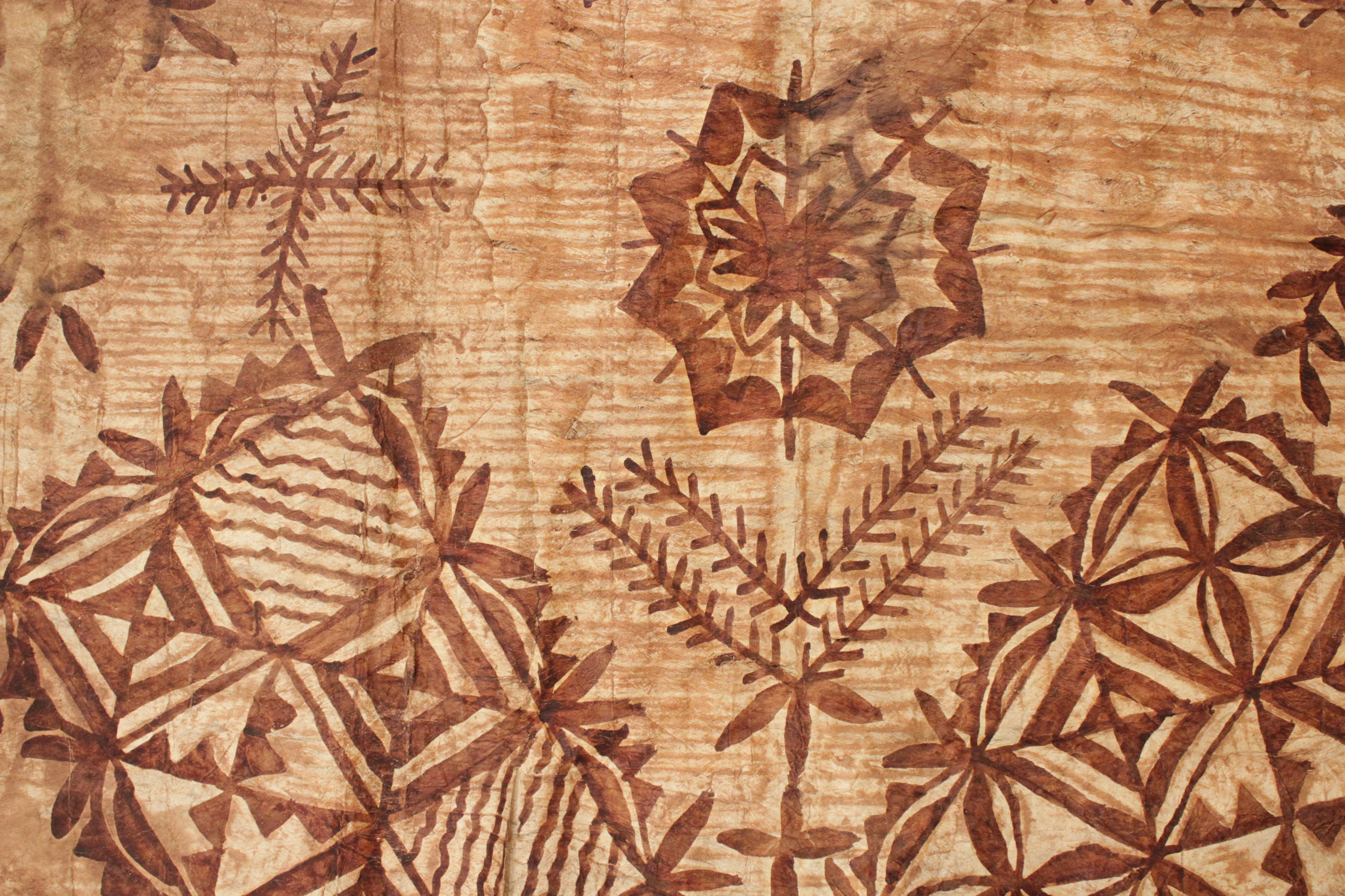 Rare grand format ancien tissu Tonga Tapa en vente 3