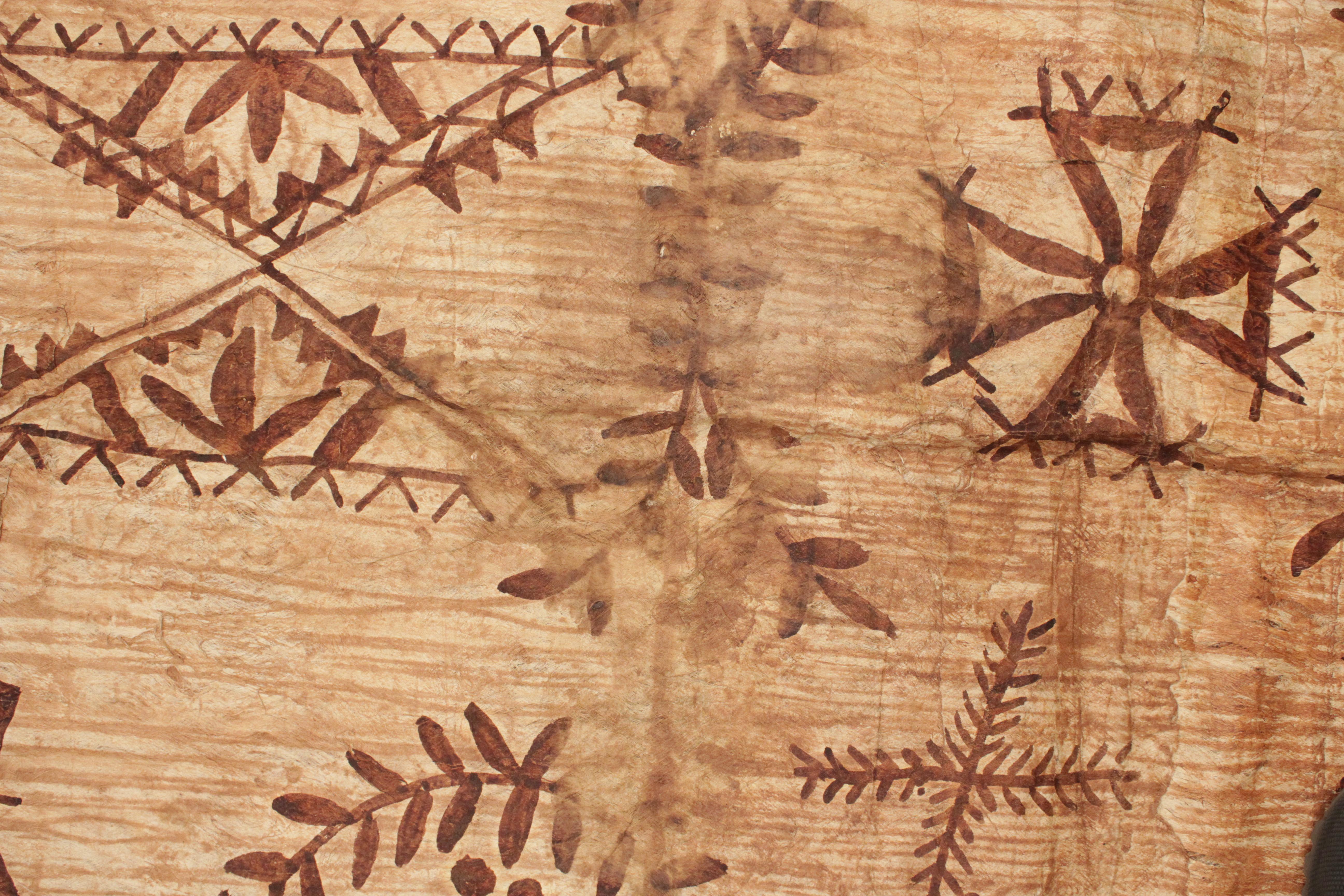 Rare grand format ancien tissu Tonga Tapa en vente 4