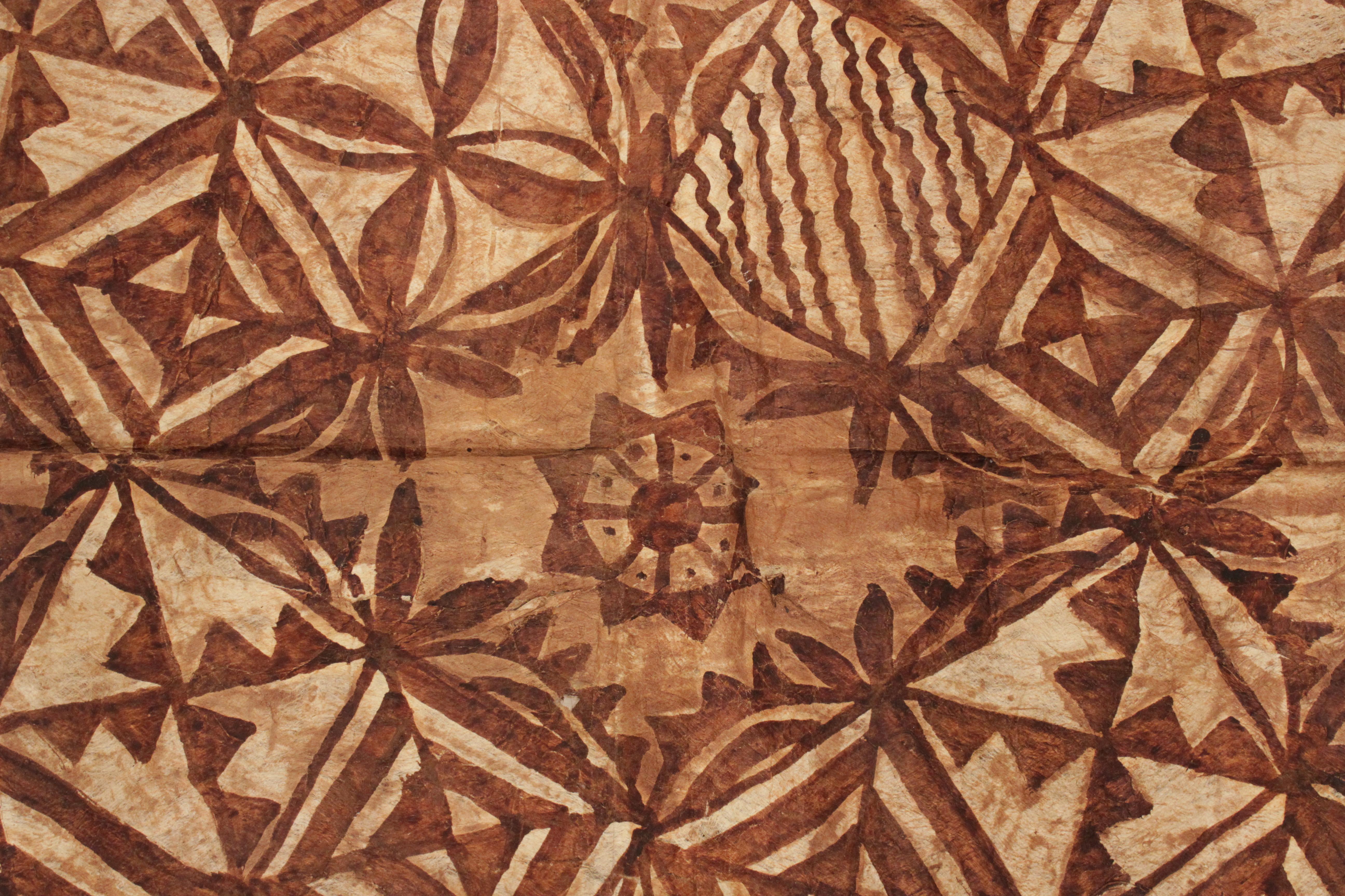 Début du 20ème siècle Rare grand format ancien tissu Tonga Tapa en vente