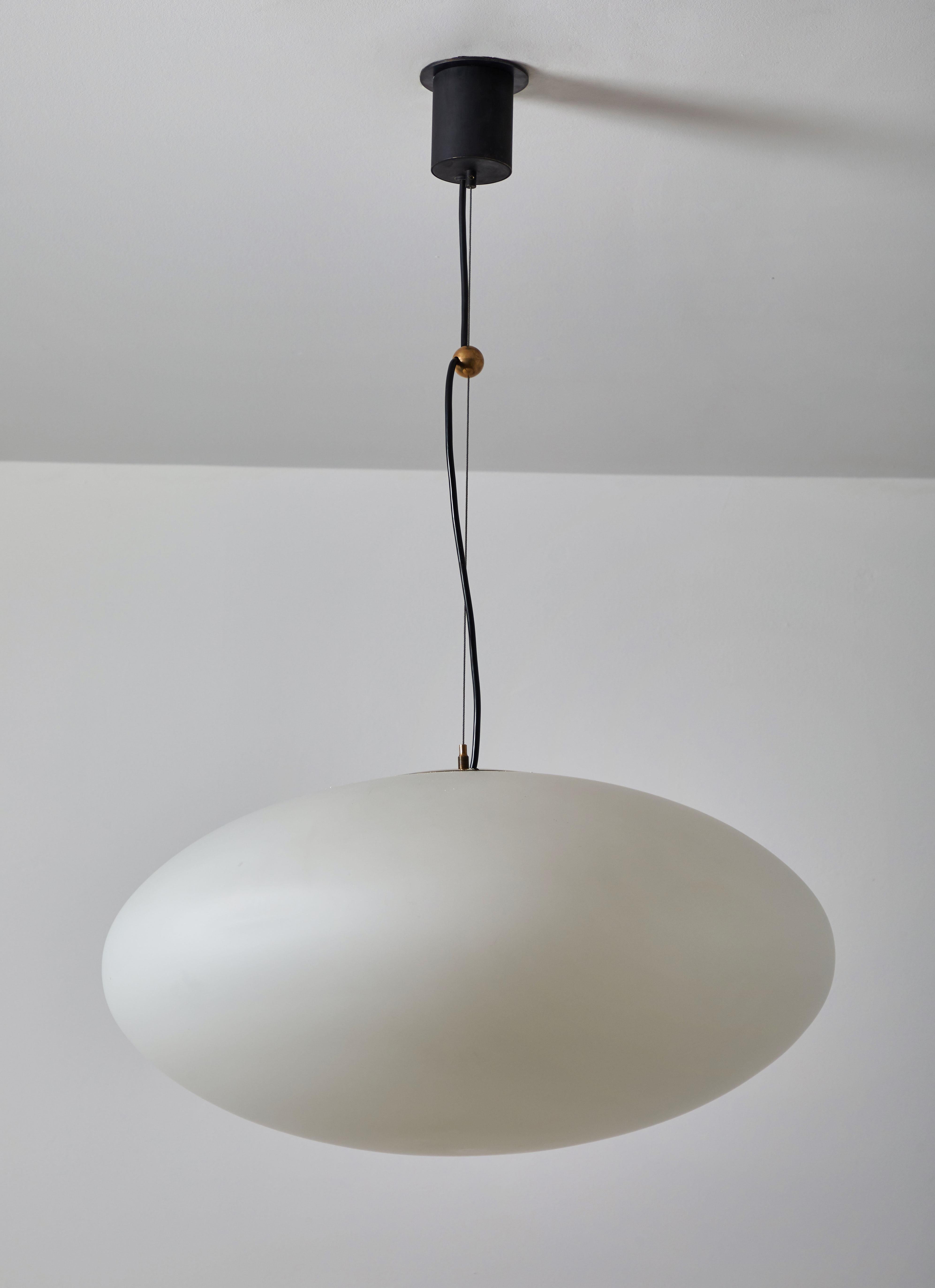 Italian Rare Large Sized Suspension Light by Stilnovo
