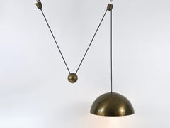 Rare & Large Solan Counter Balance Pendant Lamp by Florian Schulz Germany 1970s
