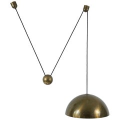 Rare & Large Solan Counter Balance Pendant Lamp by Florian Schulz Germany 1970s