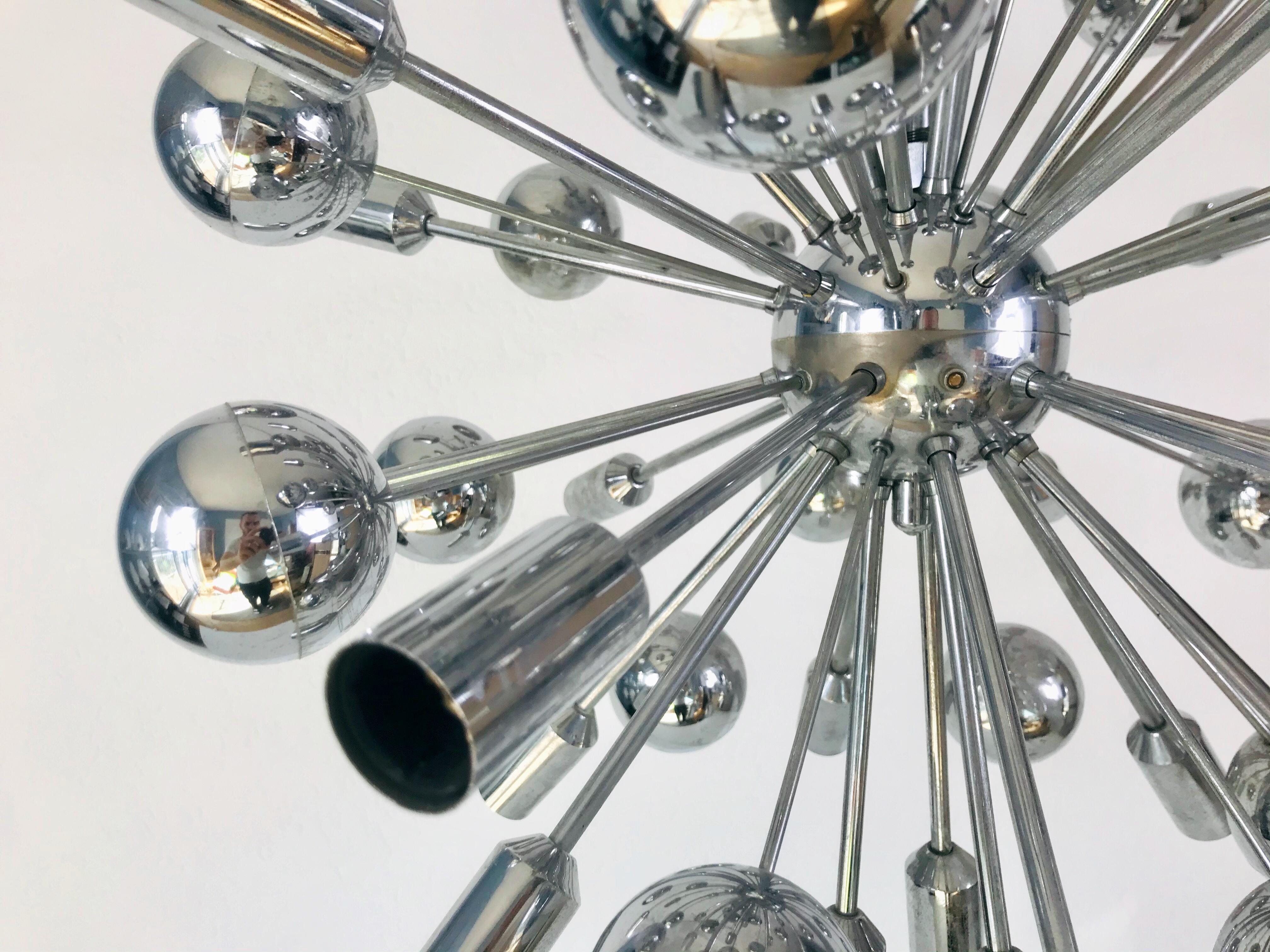 Rare Large Space Age Chrome Chandelier by Cosack Leuchten, 1970s, Germany For Sale 5