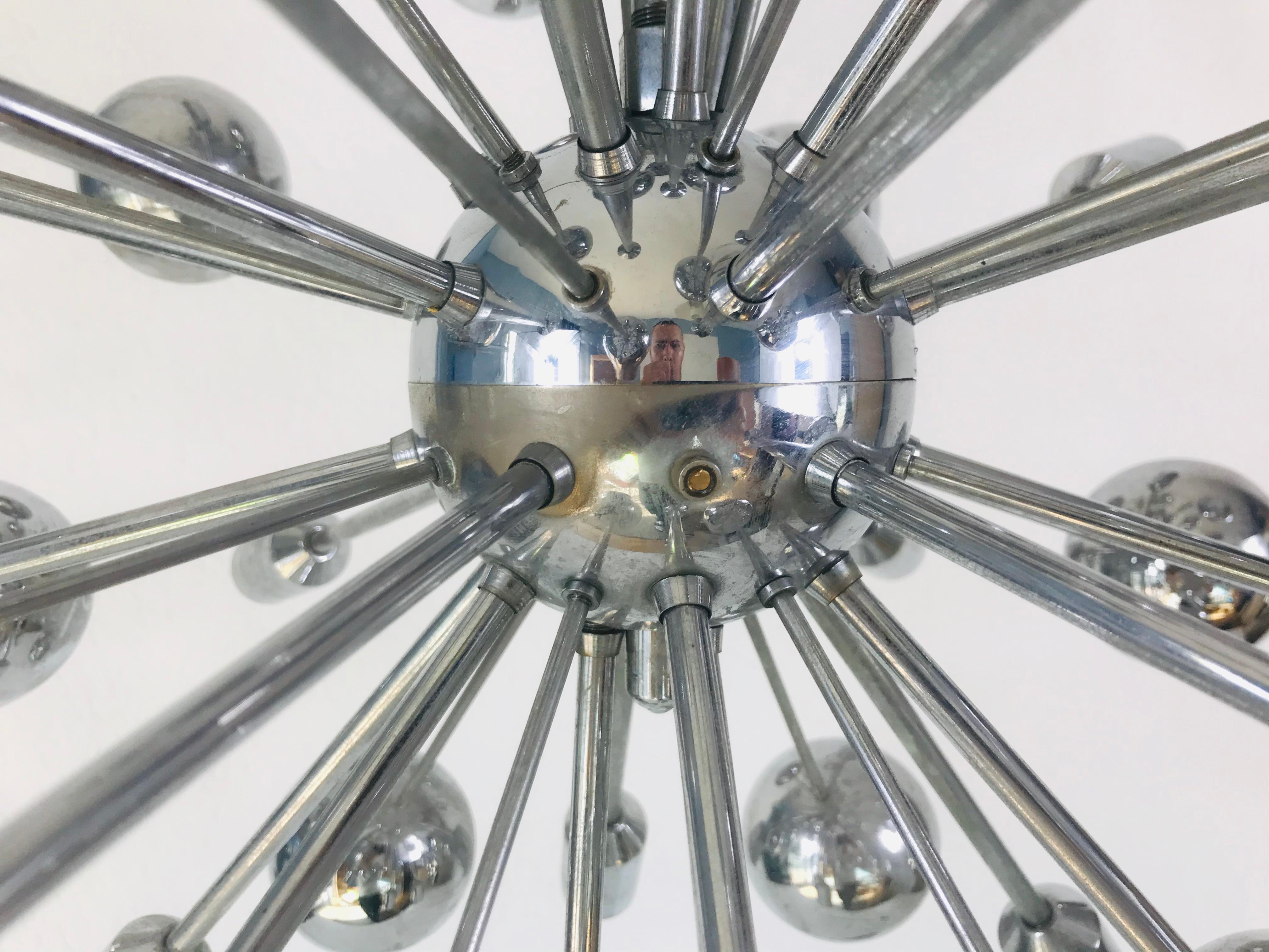 Rare Large Space Age Chrome Chandelier by Cosack Leuchten, 1970s, Germany For Sale 6
