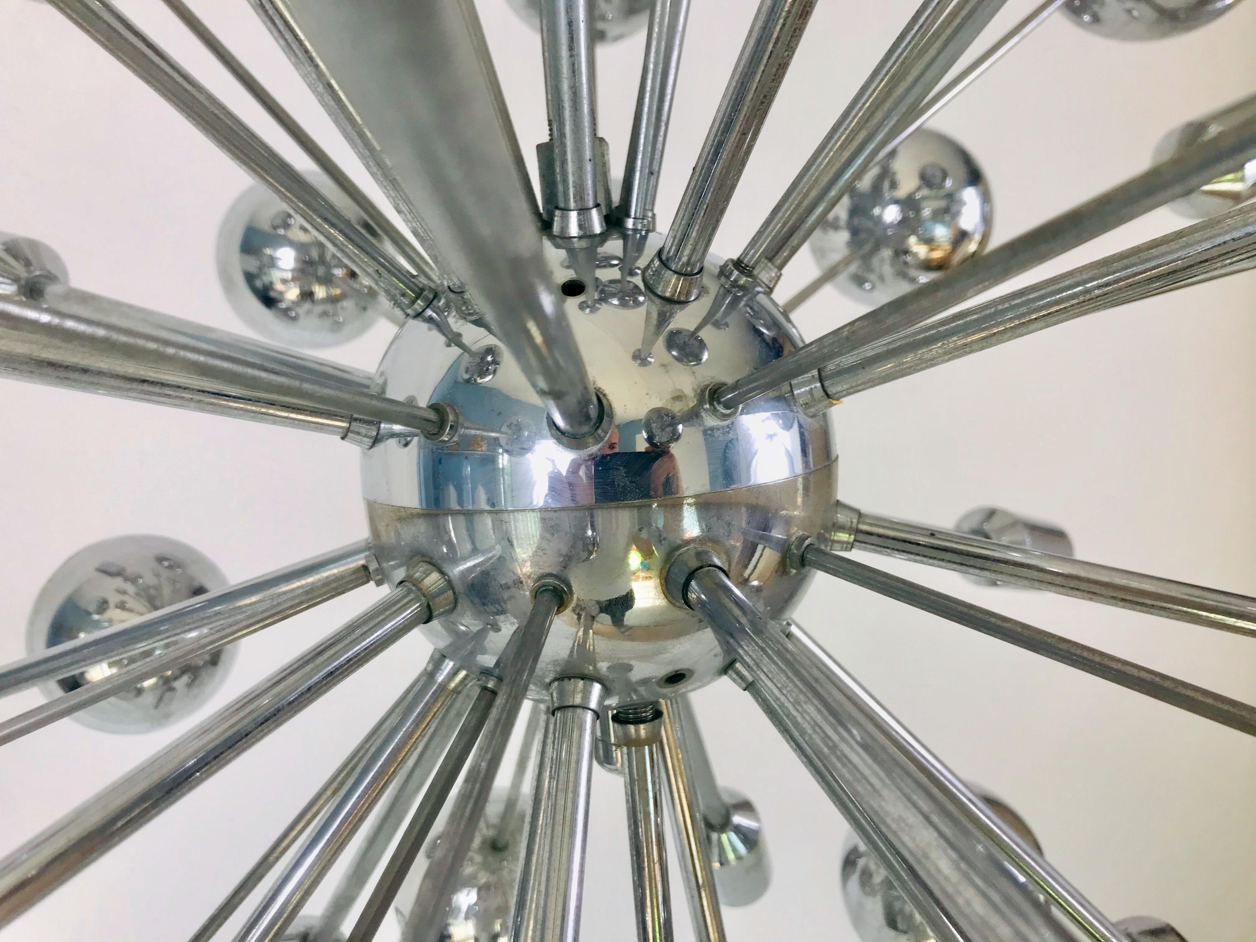 Rare Large Space Age Chrome Chandelier by Cosack Leuchten, 1970s, Germany For Sale 7