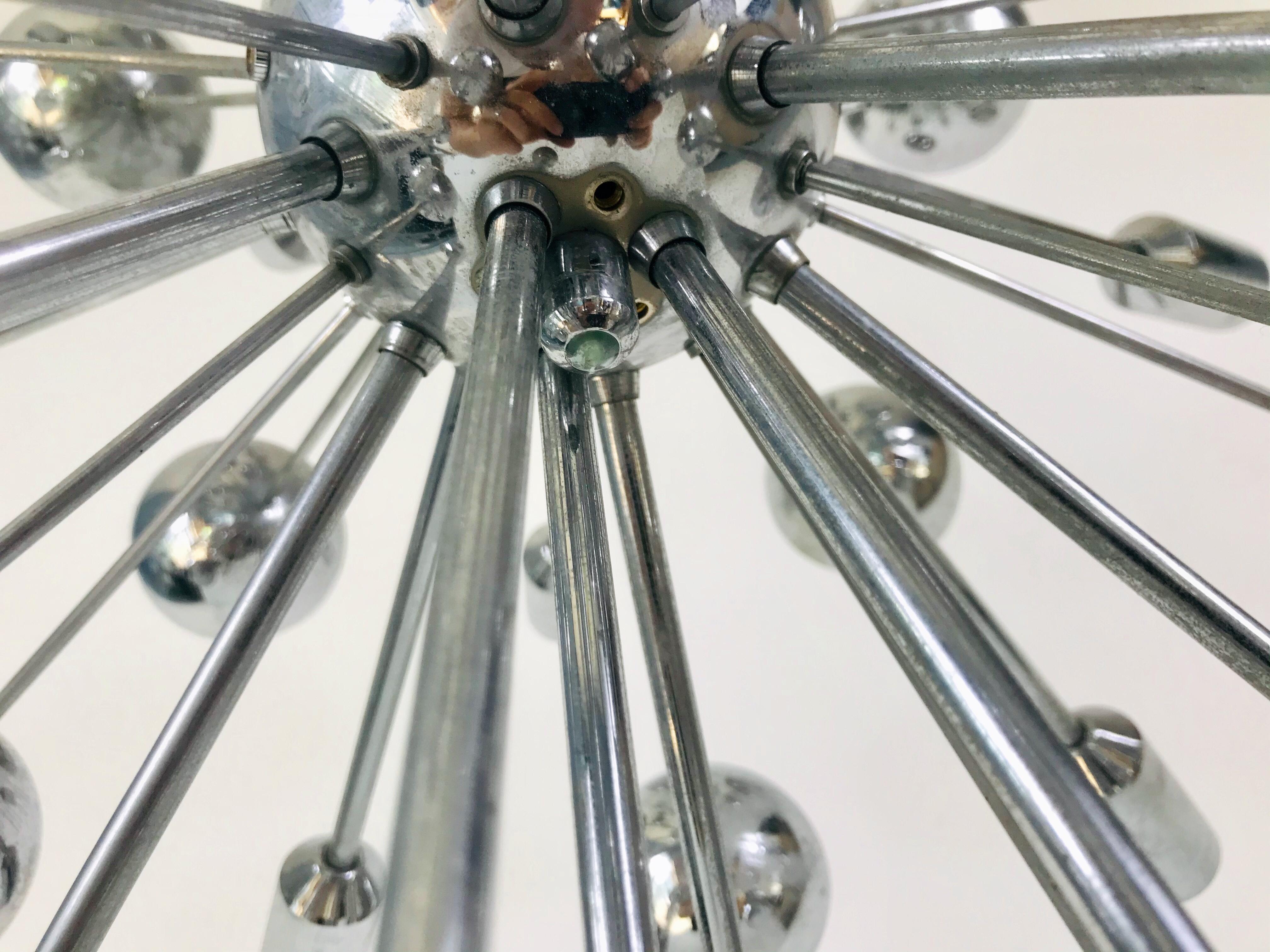 Rare Large Space Age Chrome Chandelier by Cosack Leuchten, 1970s, Germany For Sale 8