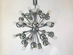 Rare Large Space Age Chrome Chandelier by Cosack Leuchten, 1970s, Germany