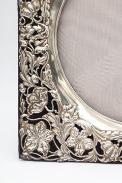 Rare Large Square Sterling Silver, Art Nouveau Picture Frame
