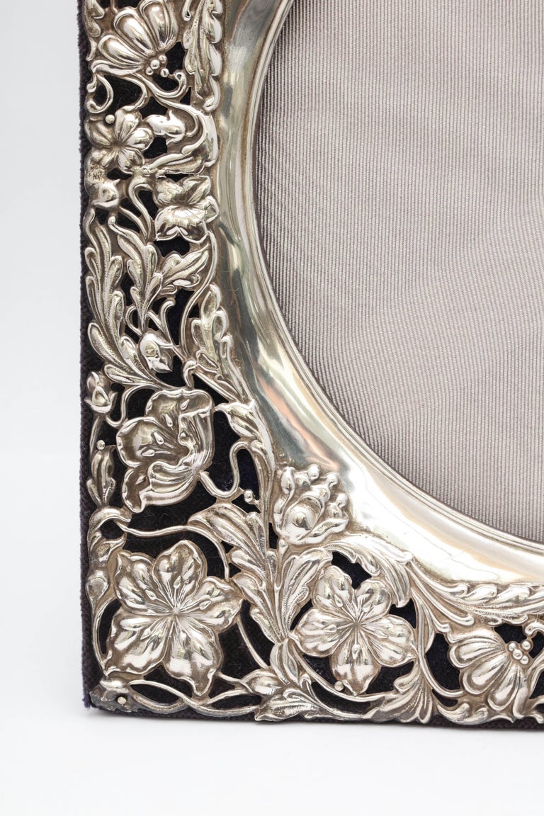 Rare Large Square Sterling Silver, Art Nouveau Picture Frame at 1stDibs