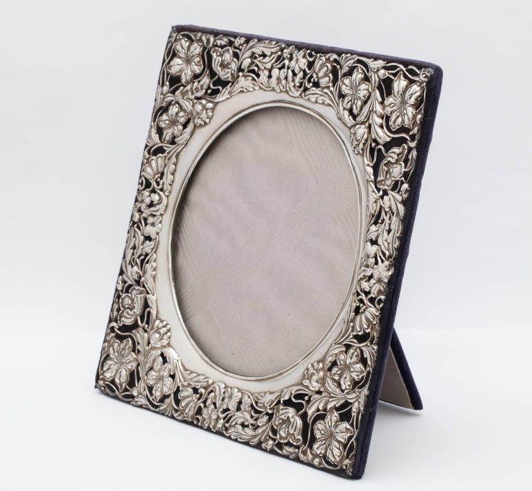 Rare Large Square Sterling Silver, Art Nouveau Picture Frame at 1stDibs