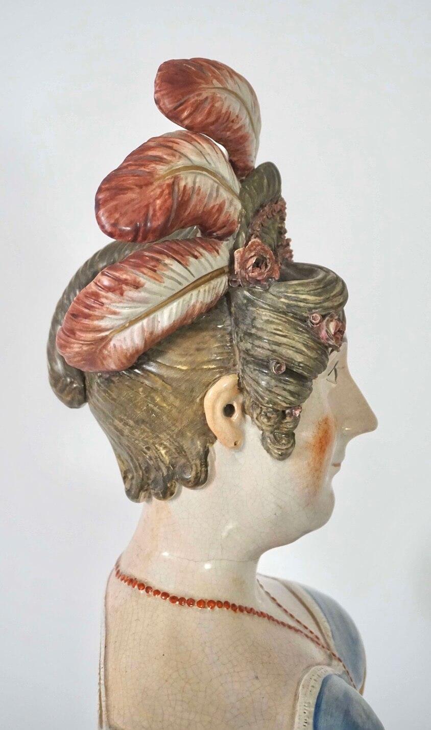 Große Staffordshire Portraitbüste von Königin Caroline, RARE, England, um 1820 im Angebot 3