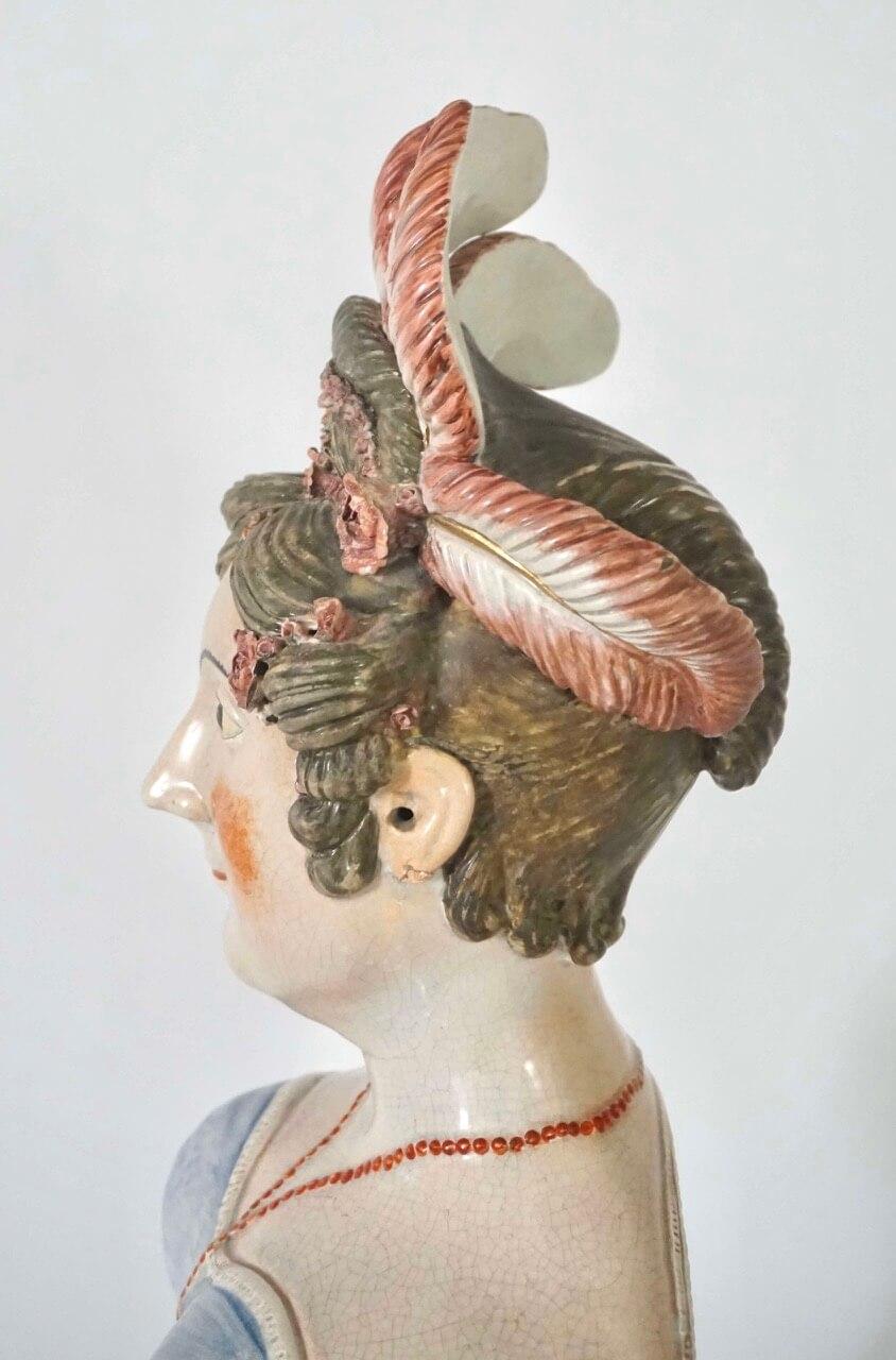 Große Staffordshire Portraitbüste von Königin Caroline, RARE, England, um 1820 im Angebot 5