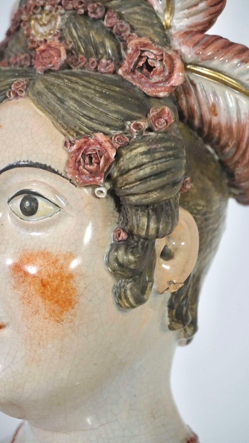 Große Staffordshire Portraitbüste von Königin Caroline, RARE, England, um 1820 im Angebot 9