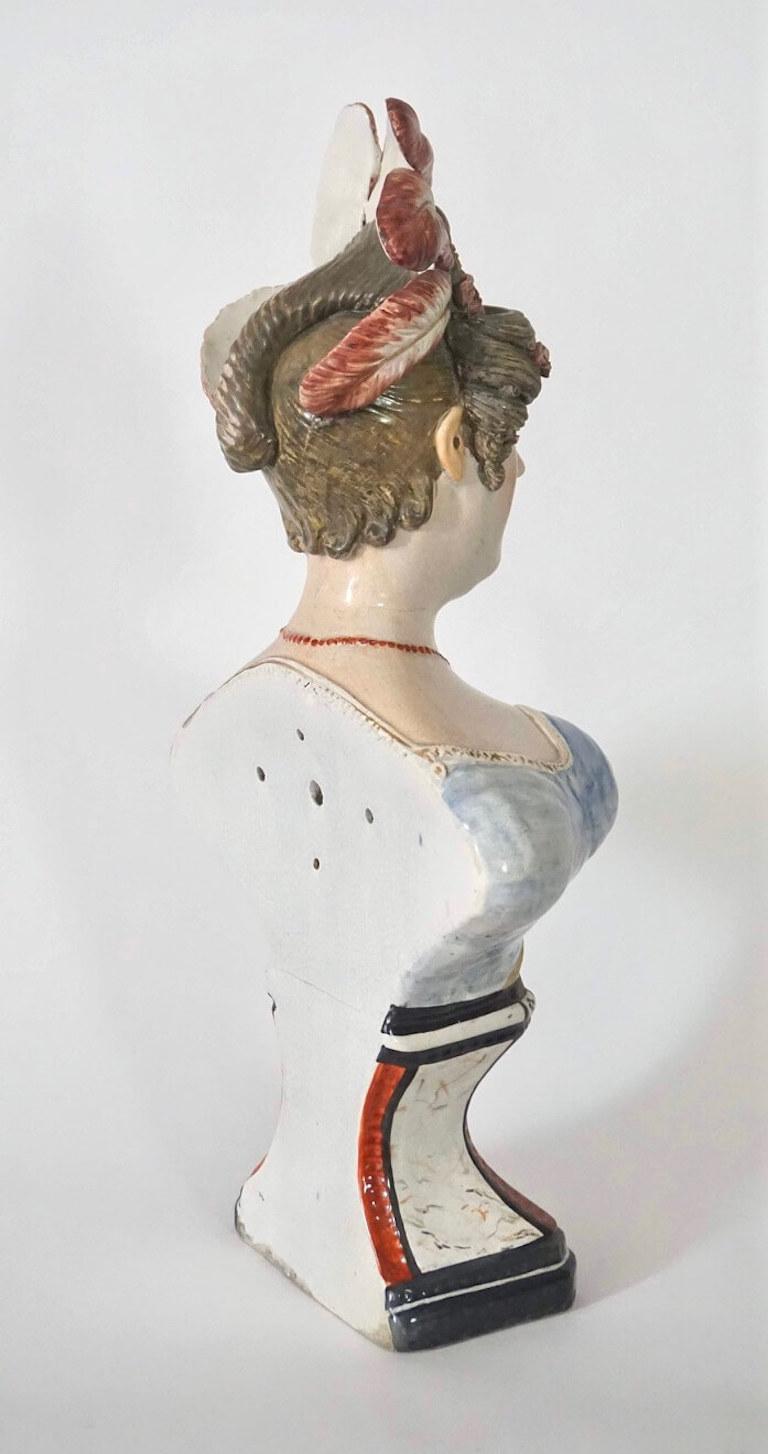 Große Staffordshire Portraitbüste von Königin Caroline, RARE, England, um 1820 (19. Jahrhundert) im Angebot