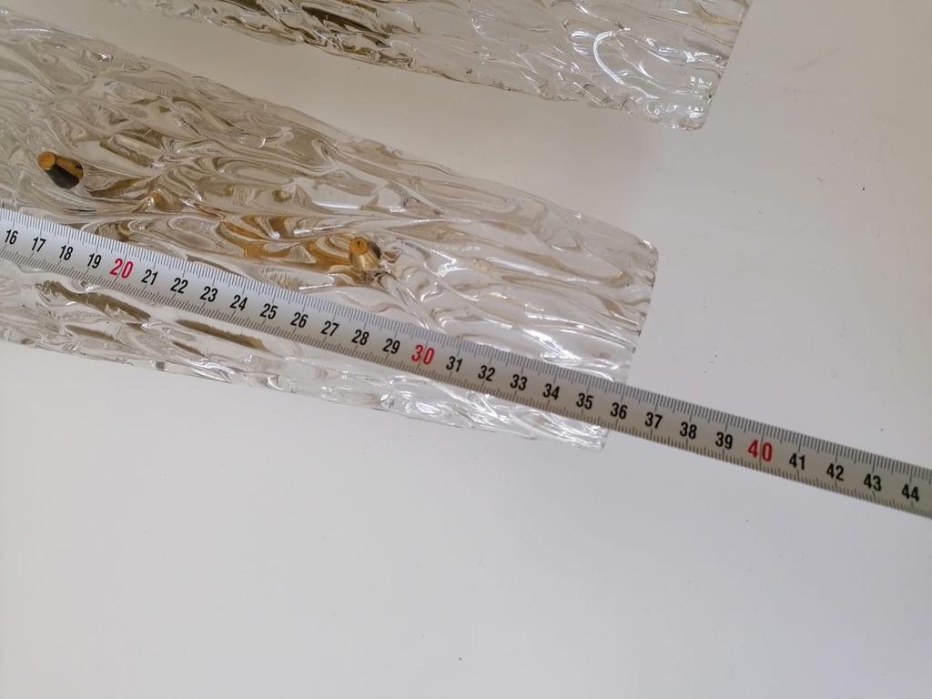 Rare Large Structured Glass Wall Lights Sconces by Kalmar In Good Condition For Sale In Vienna, AT