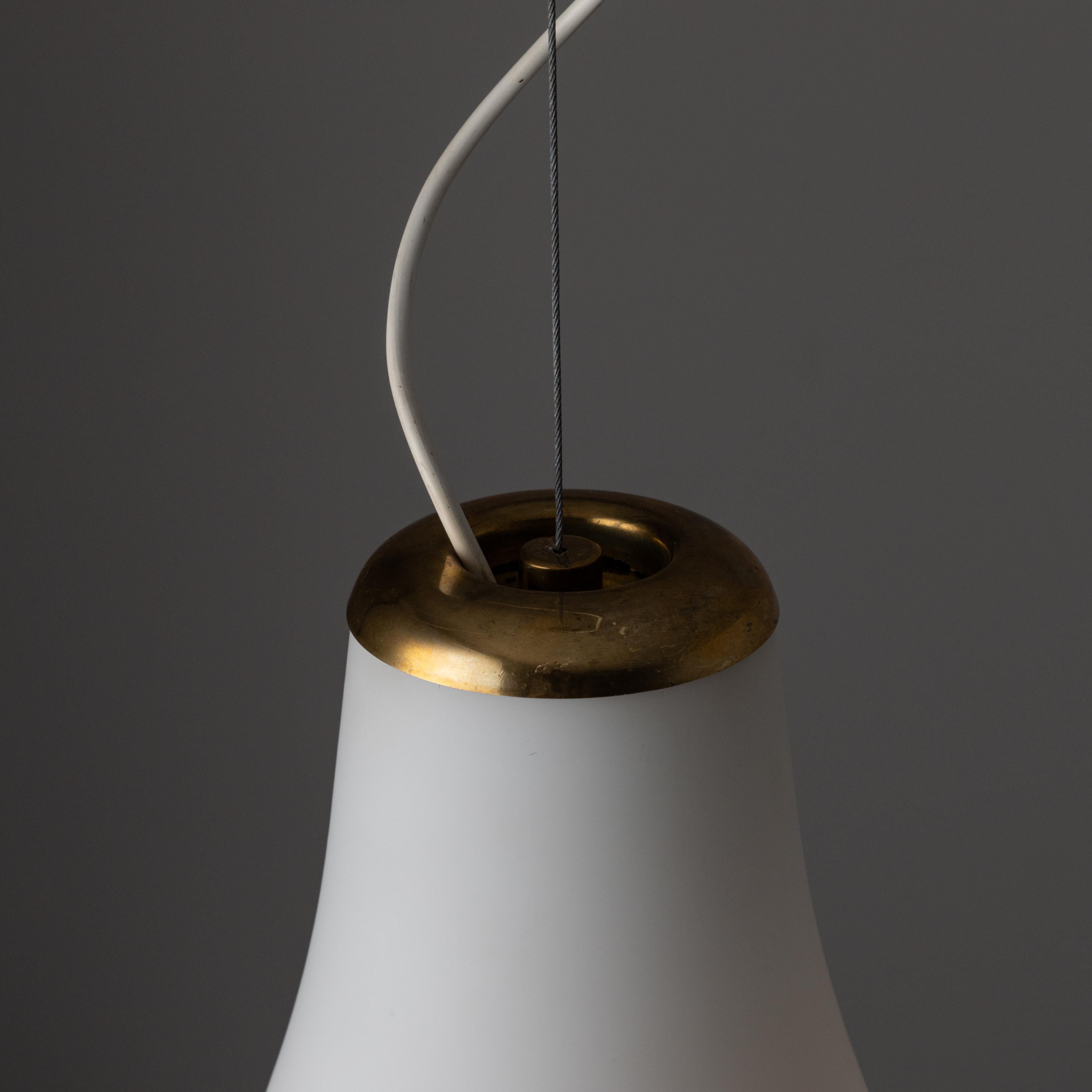 Patinated Rare Large Suspension Light by Stilnovo