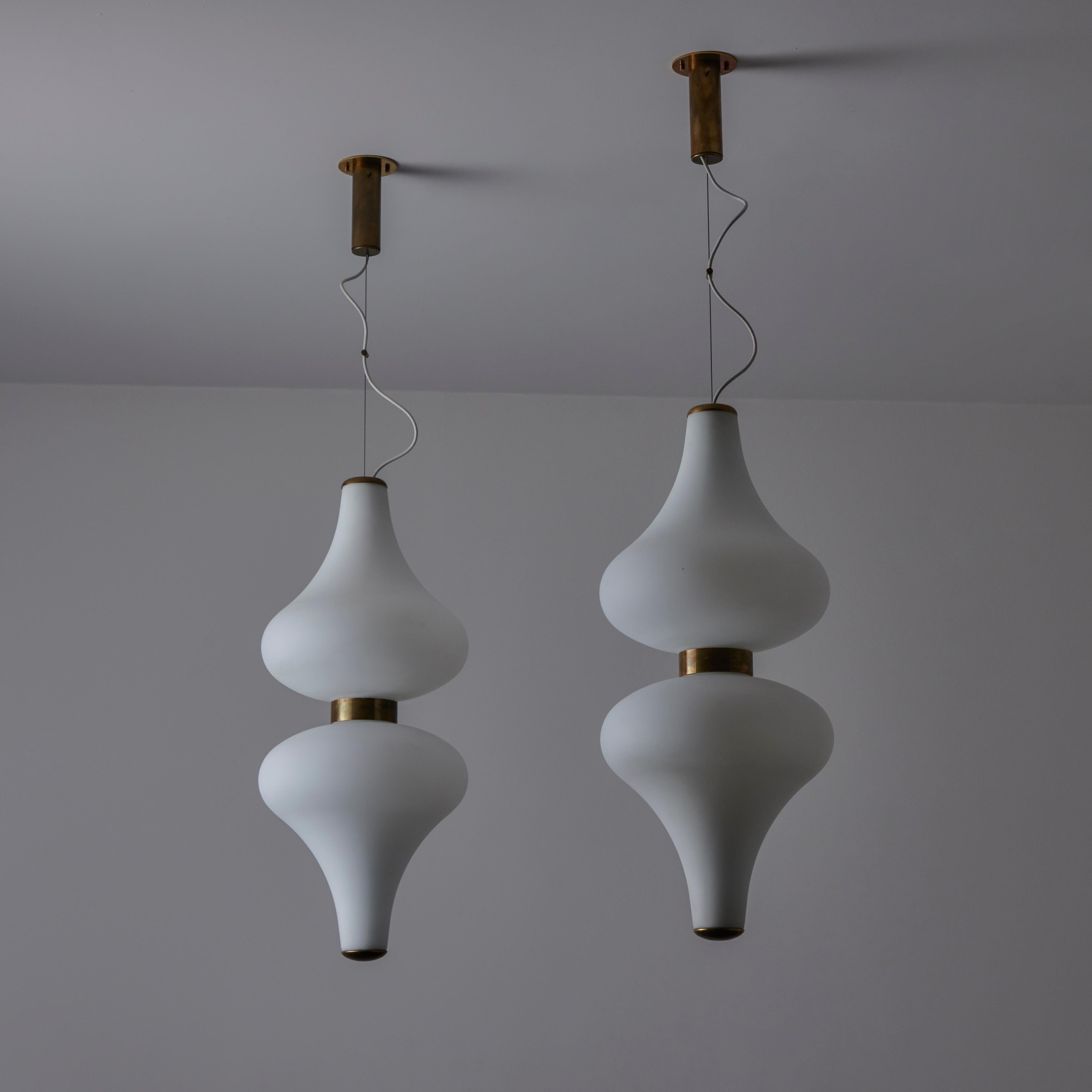Mid-Century Modern Rare Large Suspension Lights by Stilnovo For Sale