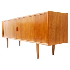 Rare Large Teak Sideboard with Tambour Doors by Svend Aage Madsen Denmark