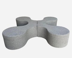 Rare large "Trèfle" bench seat by Joseph-André Motte France, 1975