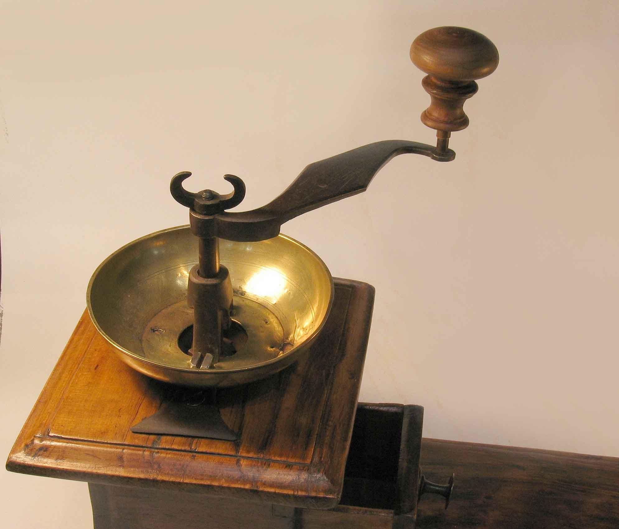 Other Rare Large Turkish Ottoman Fruitwood Hand Crank Coffee Grinder  For Sale