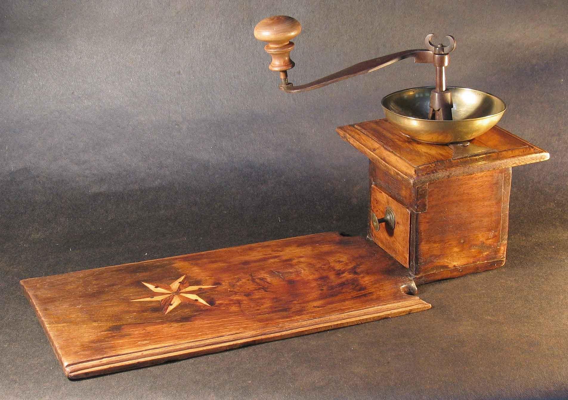 Rare Large Turkish Ottoman Fruitwood Hand Crank Coffee Grinder  For Sale 1