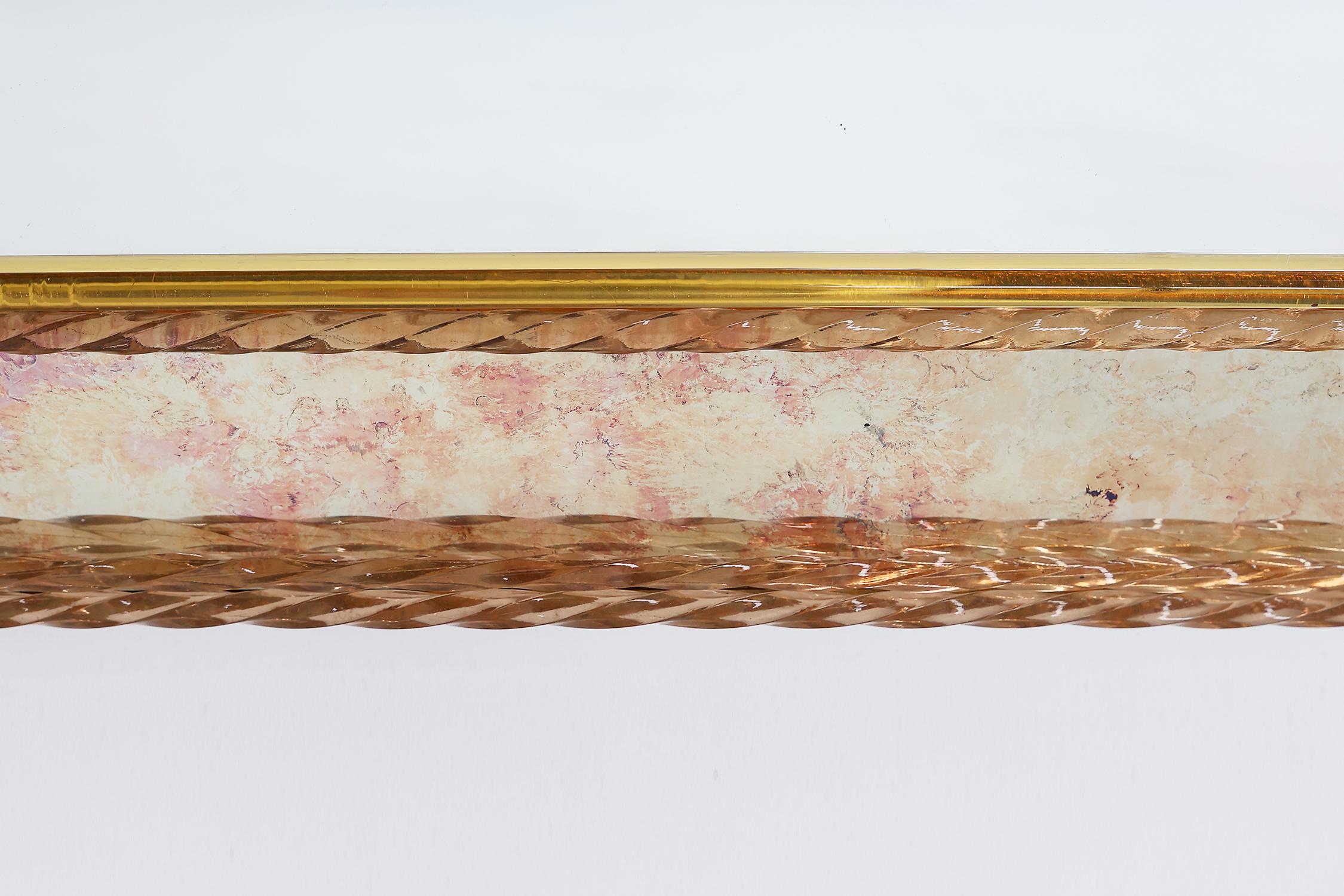 Italian Rare large Venetian Mirror in Murano glass by  Art Venitien, model Campanile For Sale