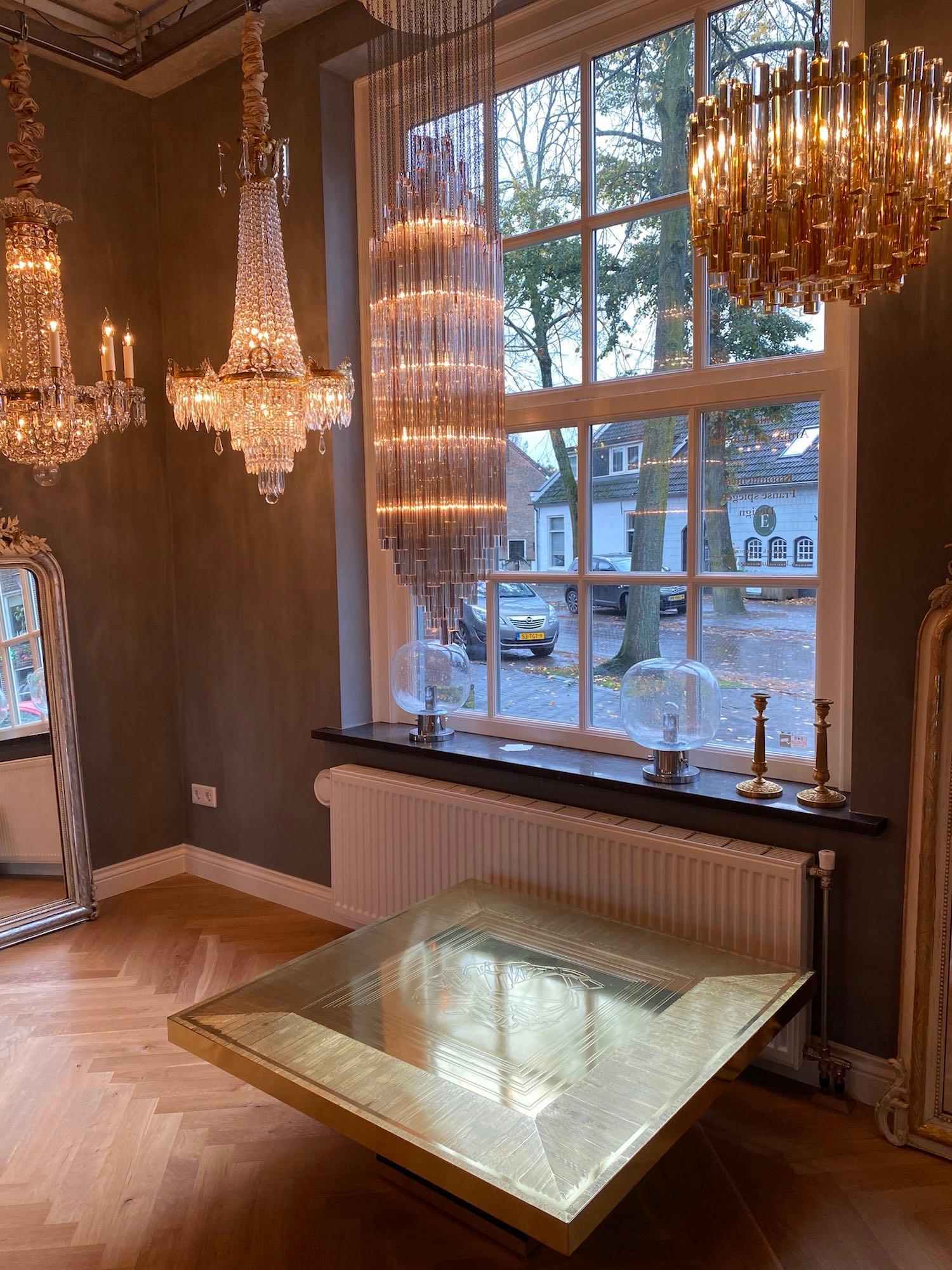Rare large Venini Murano chandelier Trilobo For Sale 2