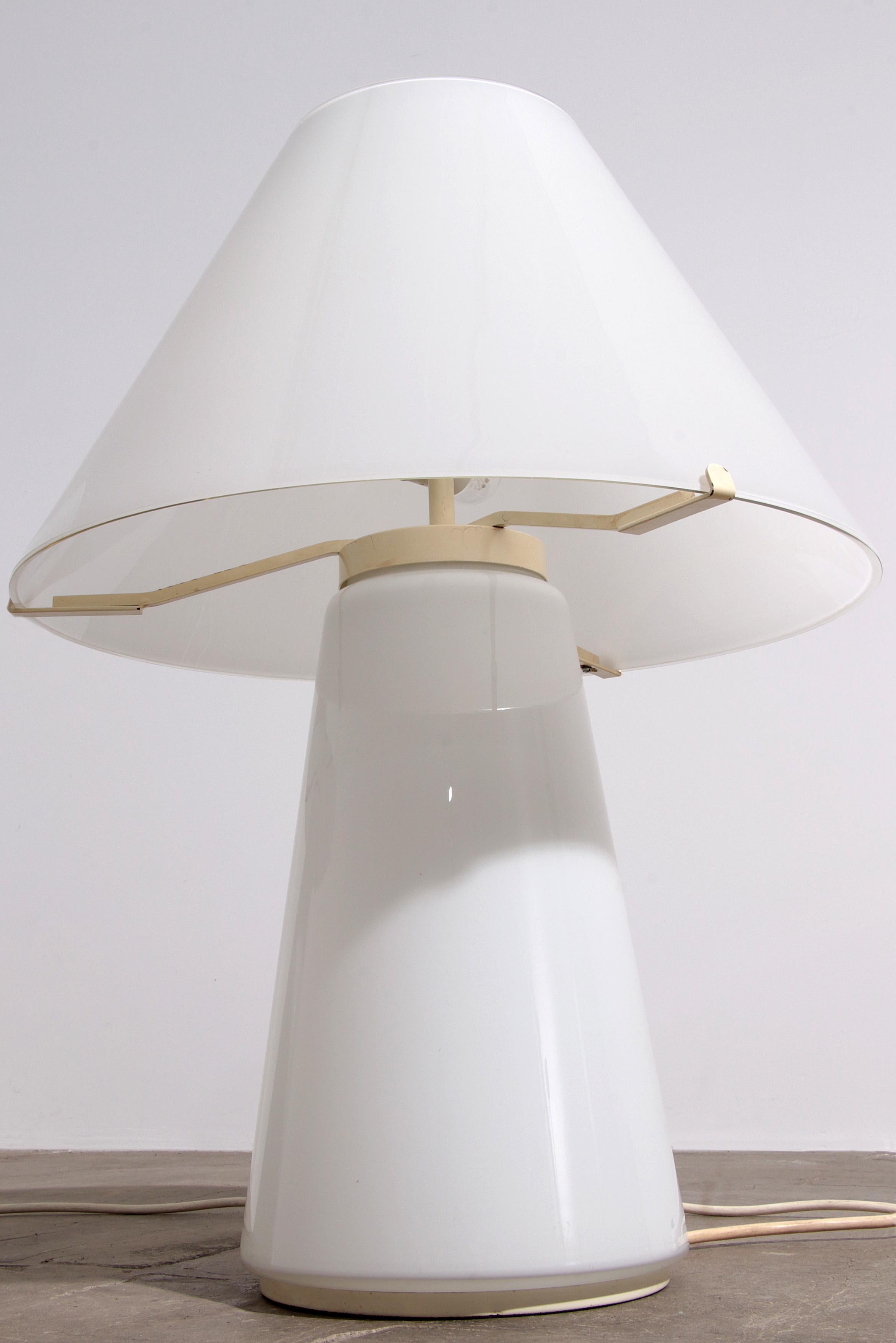 Rare grandi lampade da tavolo a fungo di Vetri Murano, anni '70 In condizioni ottime in vendita a Oirlo, LI