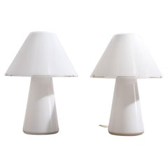 Rare Large Vetri Murano Mushroom Table Lamps, 1970s